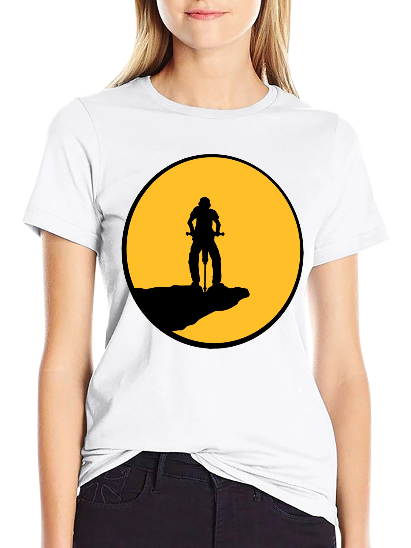 Mountain Biker Silhouette Graphic T-Shirt