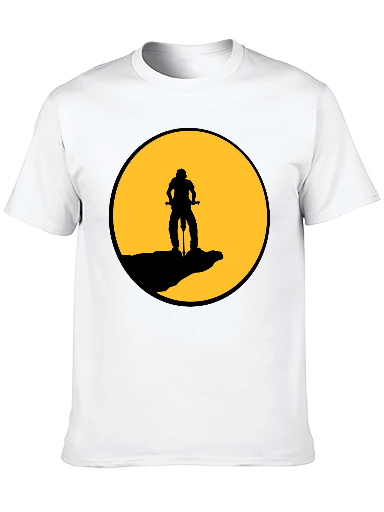 Mountain Biker Silhouette Graphic T-Shirt