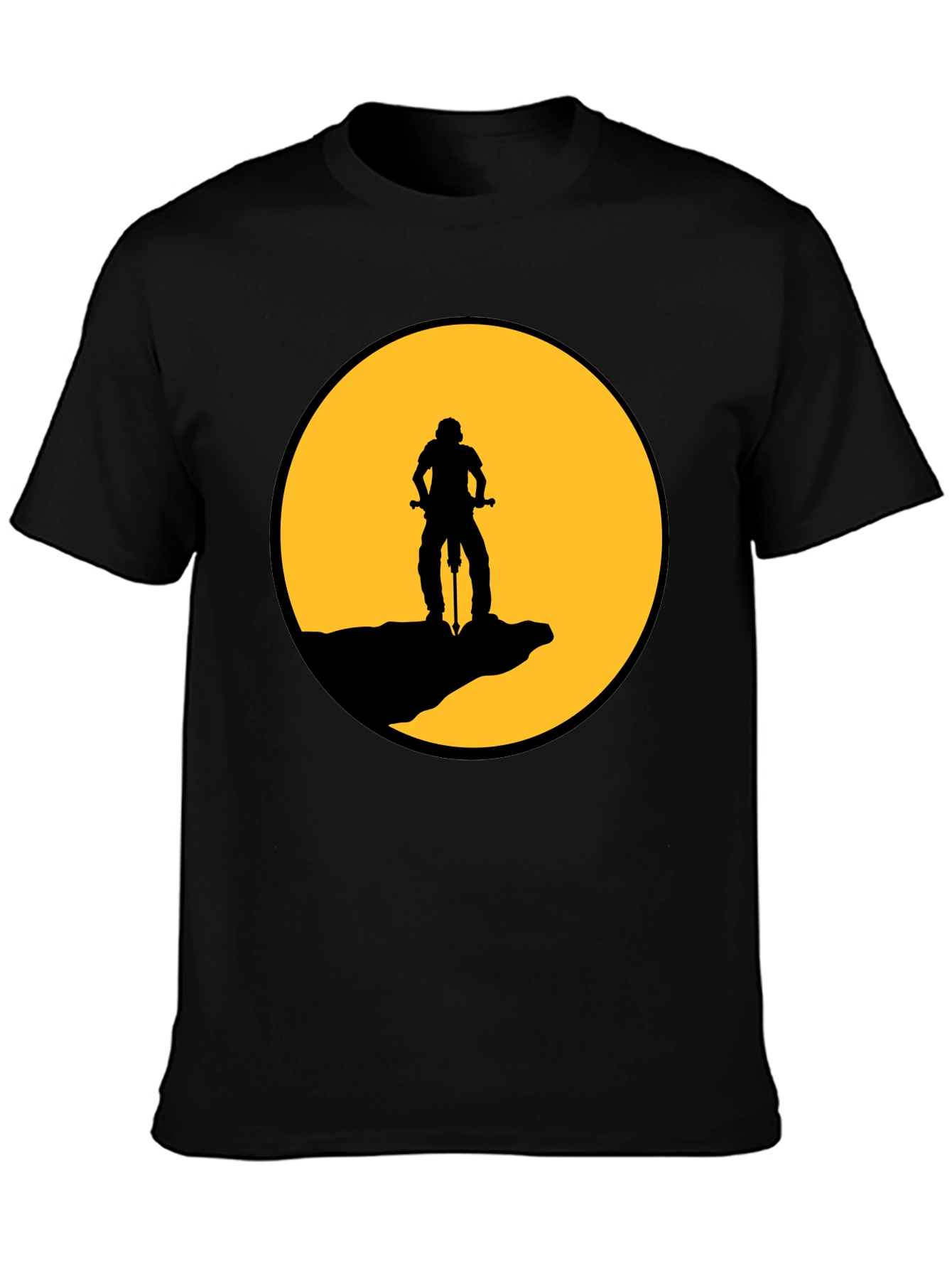 Mountain Biker Silhouette Graphic T-Shirt