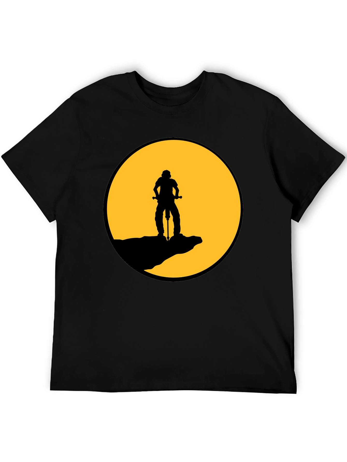 Mountain Biker Silhouette Graphic T-Shirt
