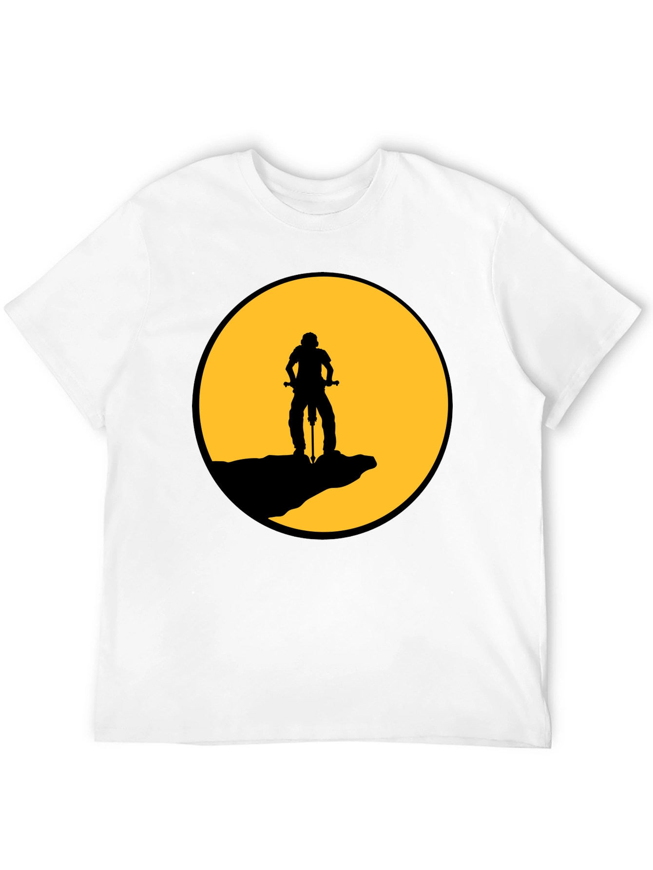 Mountain Biker Silhouette Graphic T-Shirt