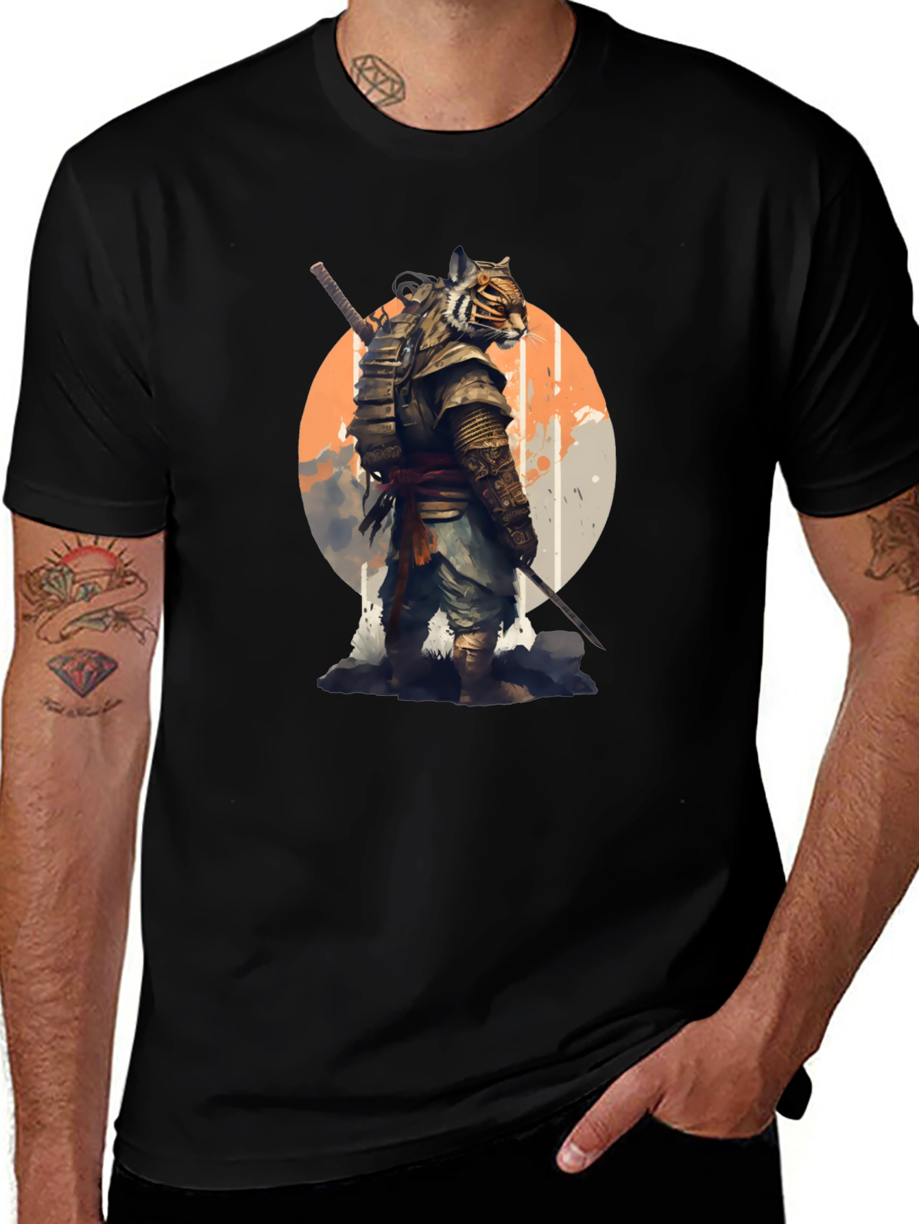Tiger Samurai Graphic T-Shirt