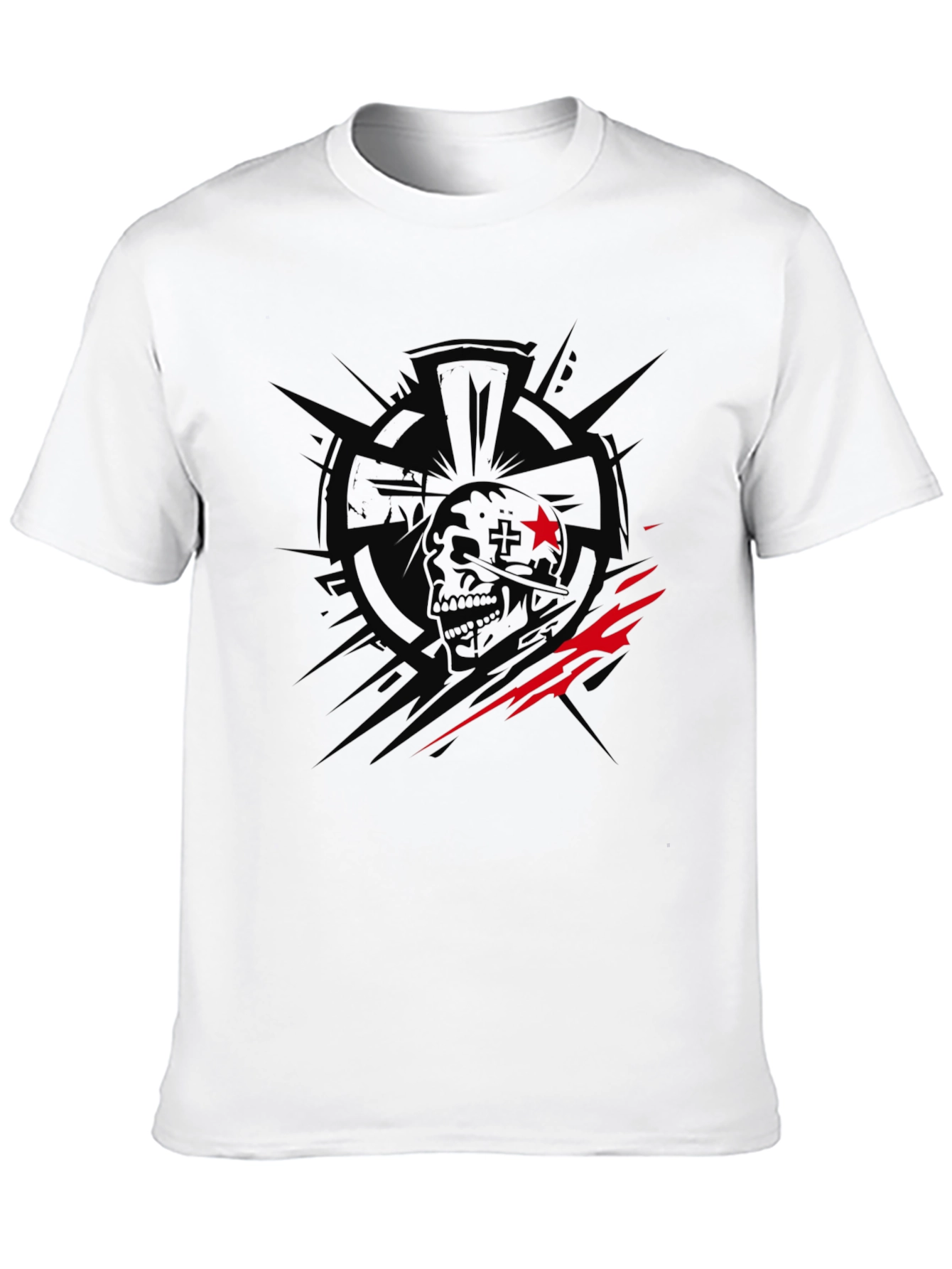 Edgy Skull Graphic Print Black T-Shirt