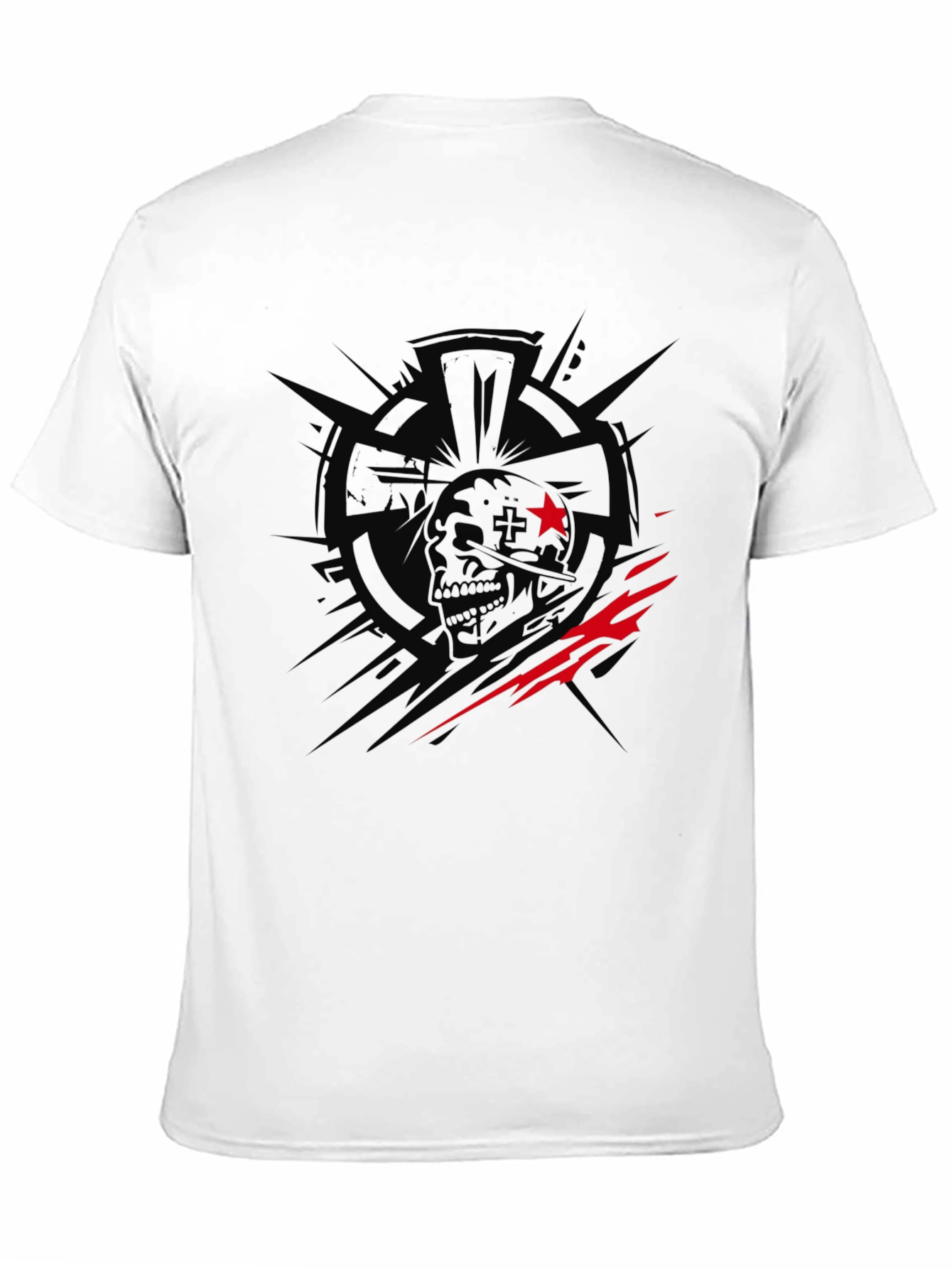 Edgy Skull Graphic Print Black T-Shirt
