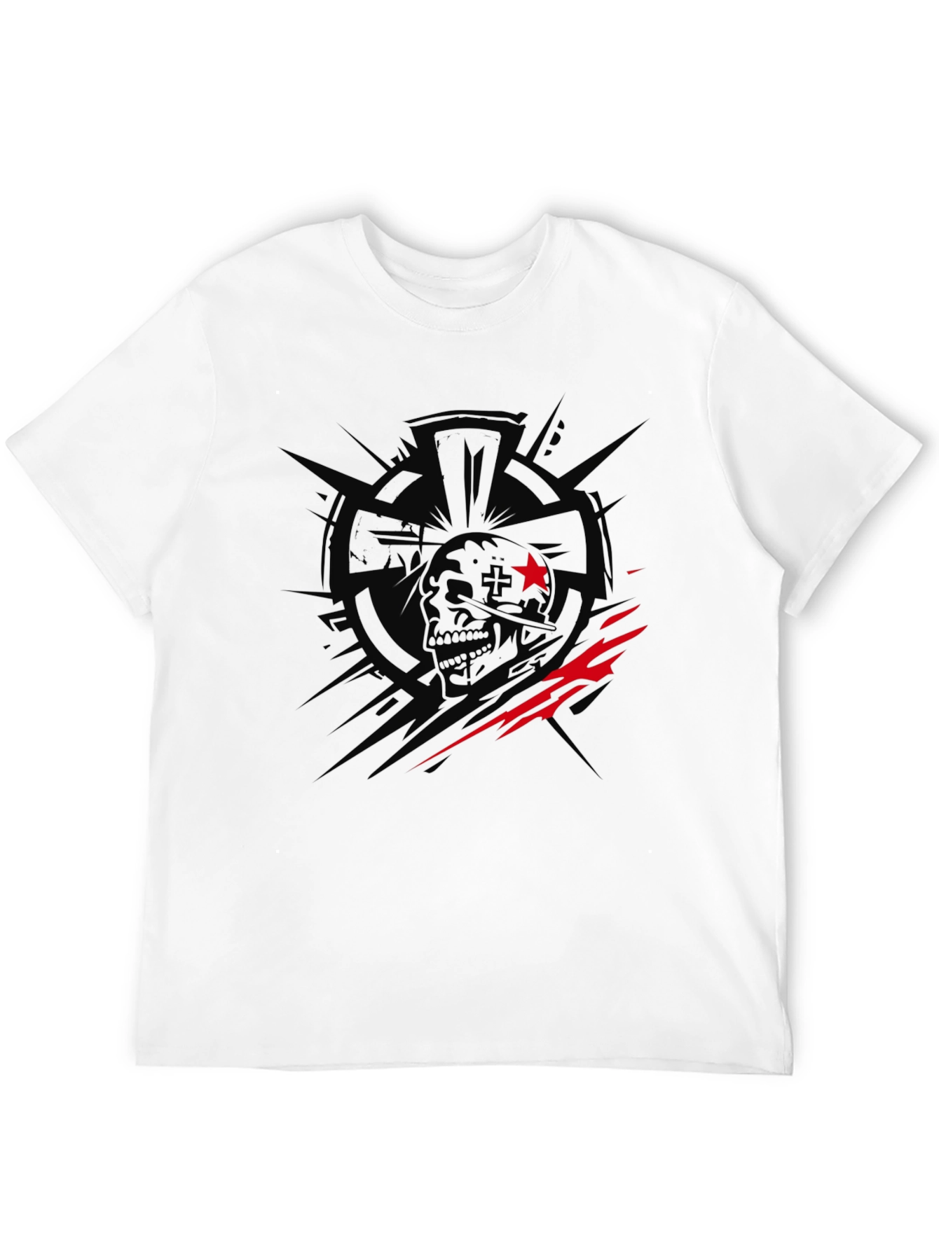 Edgy Skull Graphic Print Black T-Shirt