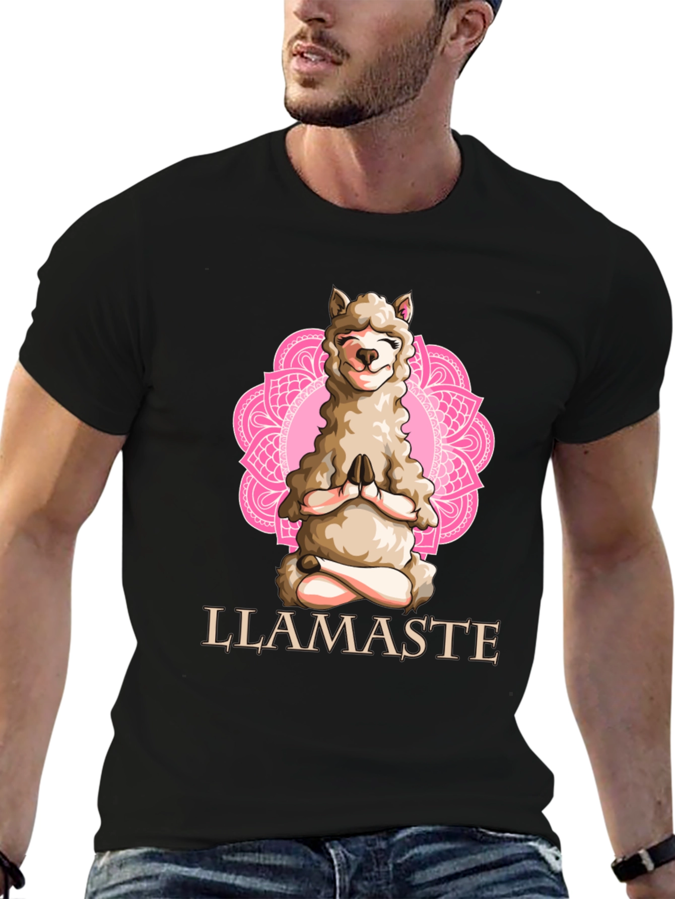 Llamaste Yoga T-Shirt - Meditating Llama Graphic Tee