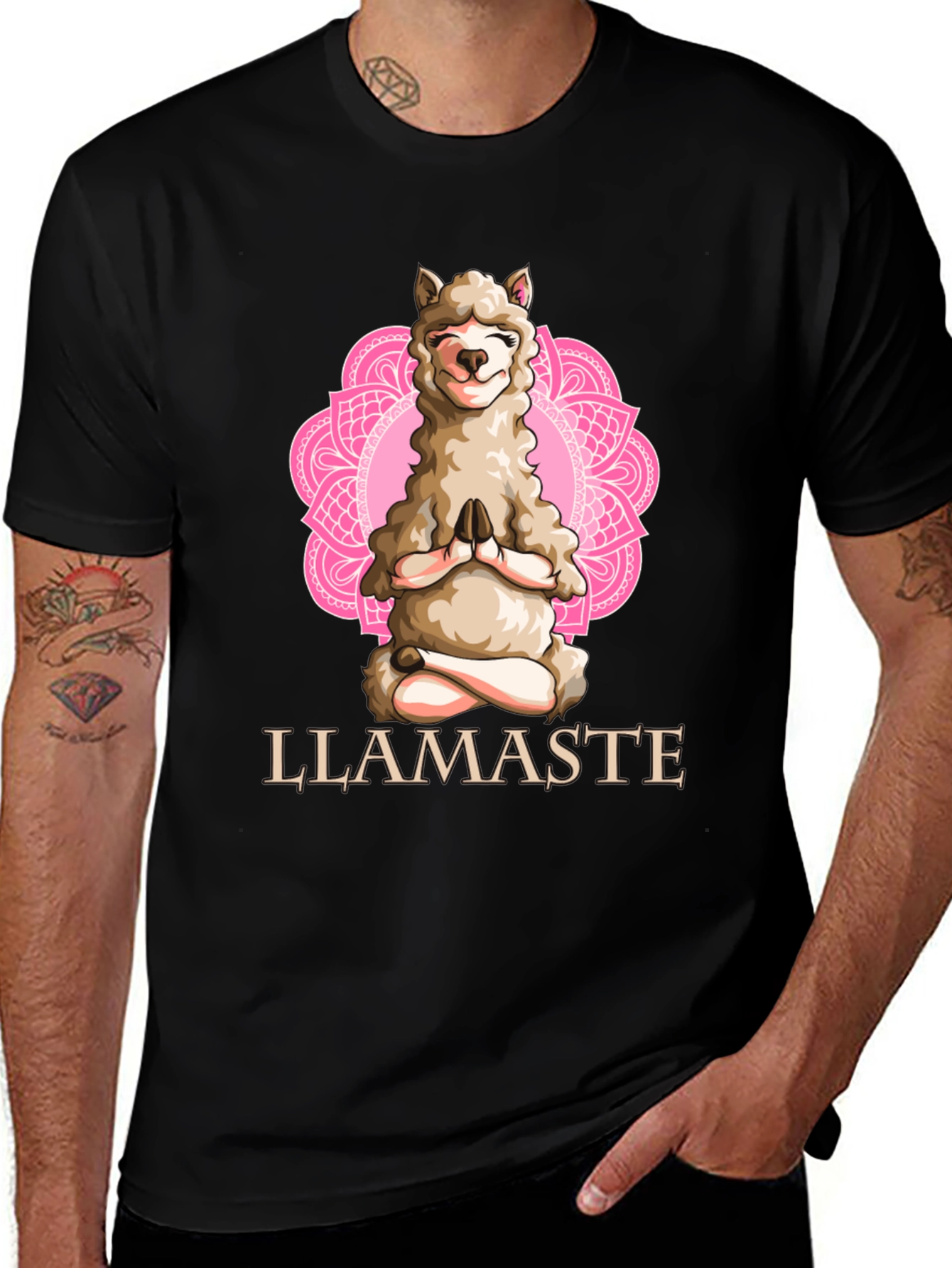 Llamaste Yoga T-Shirt - Meditating Llama Graphic Tee