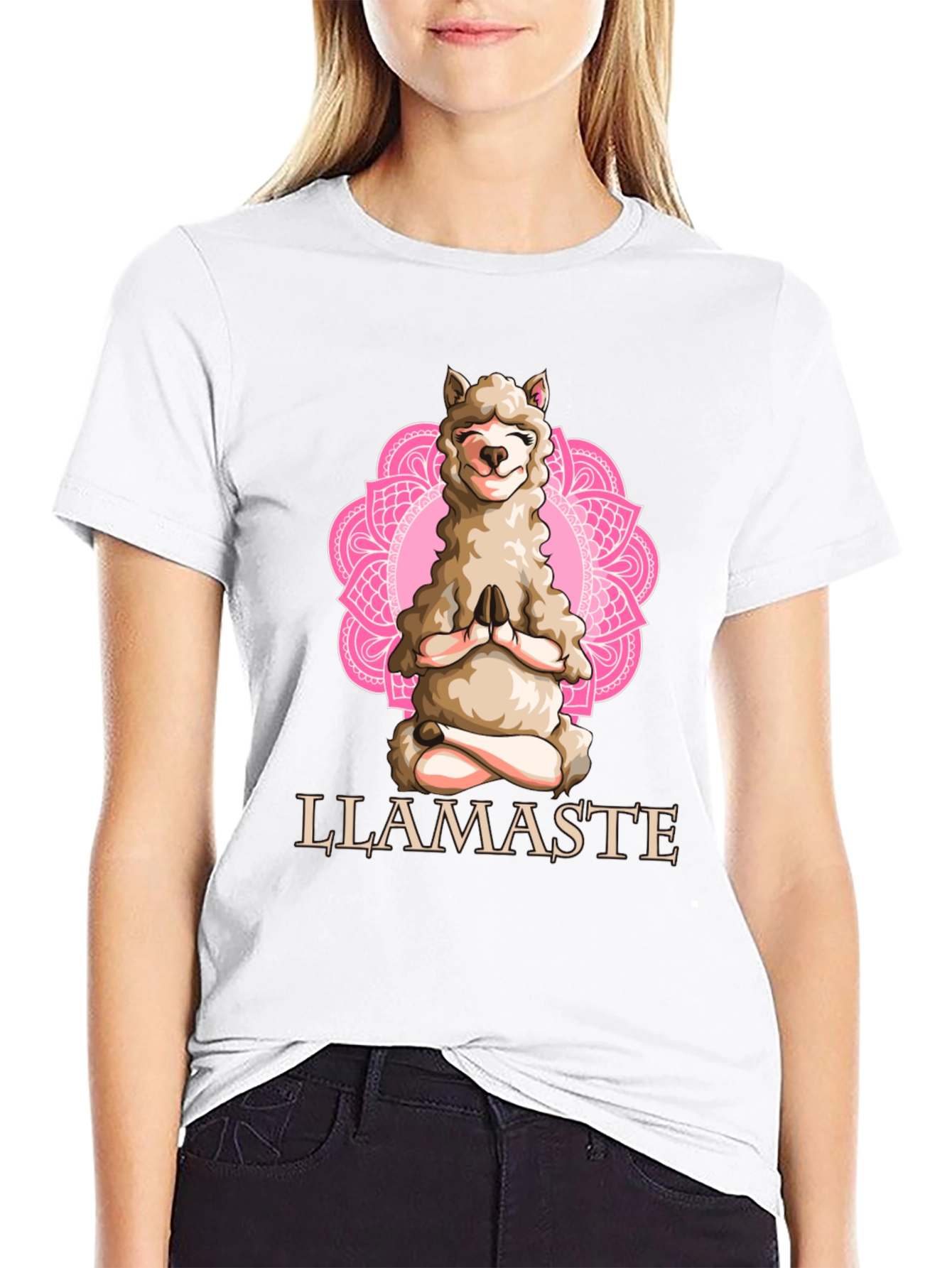Llamaste Yoga T-Shirt - Meditating Llama Graphic Tee