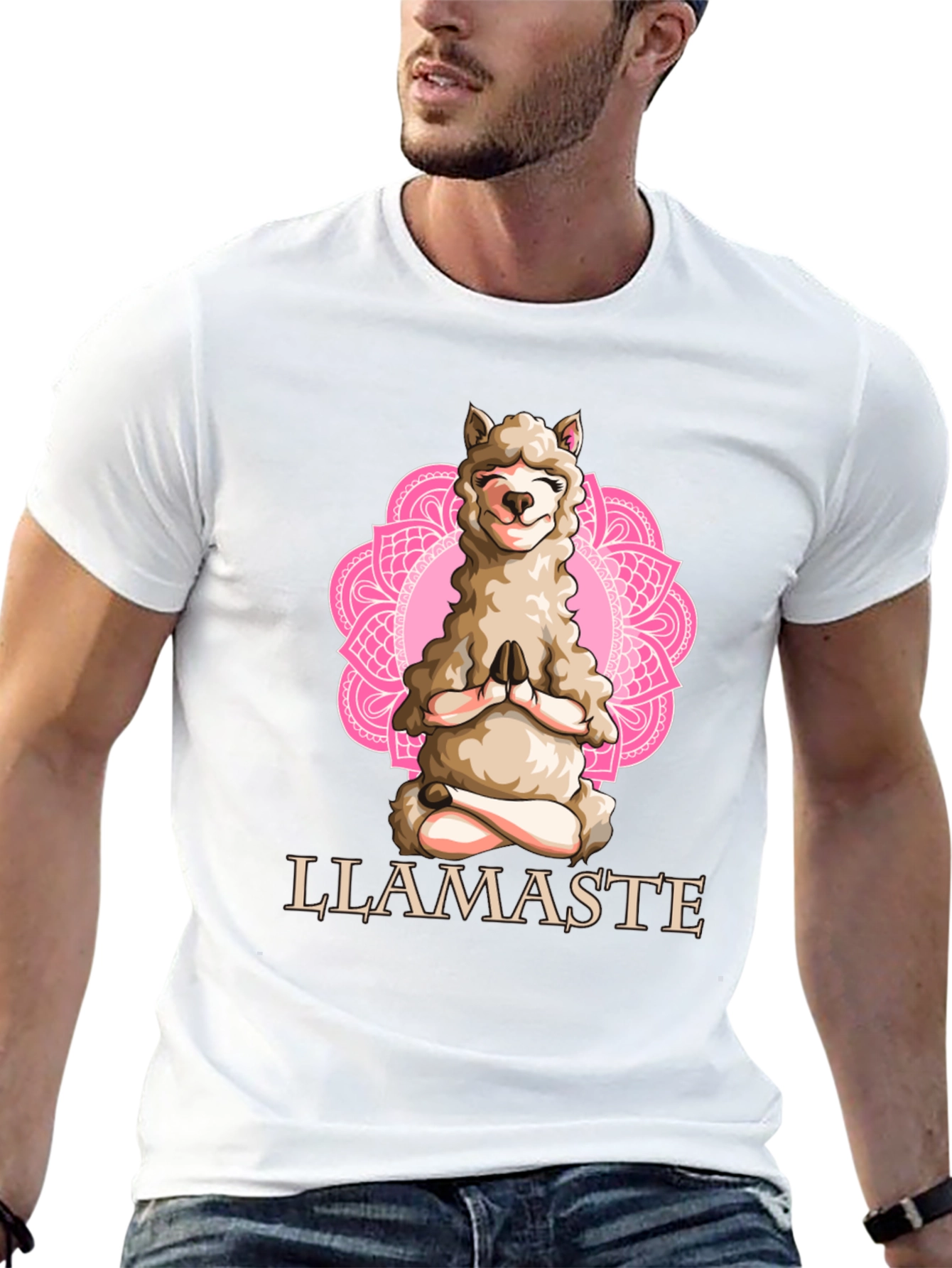 Llamaste Yoga T-Shirt - Meditating Llama Graphic Tee