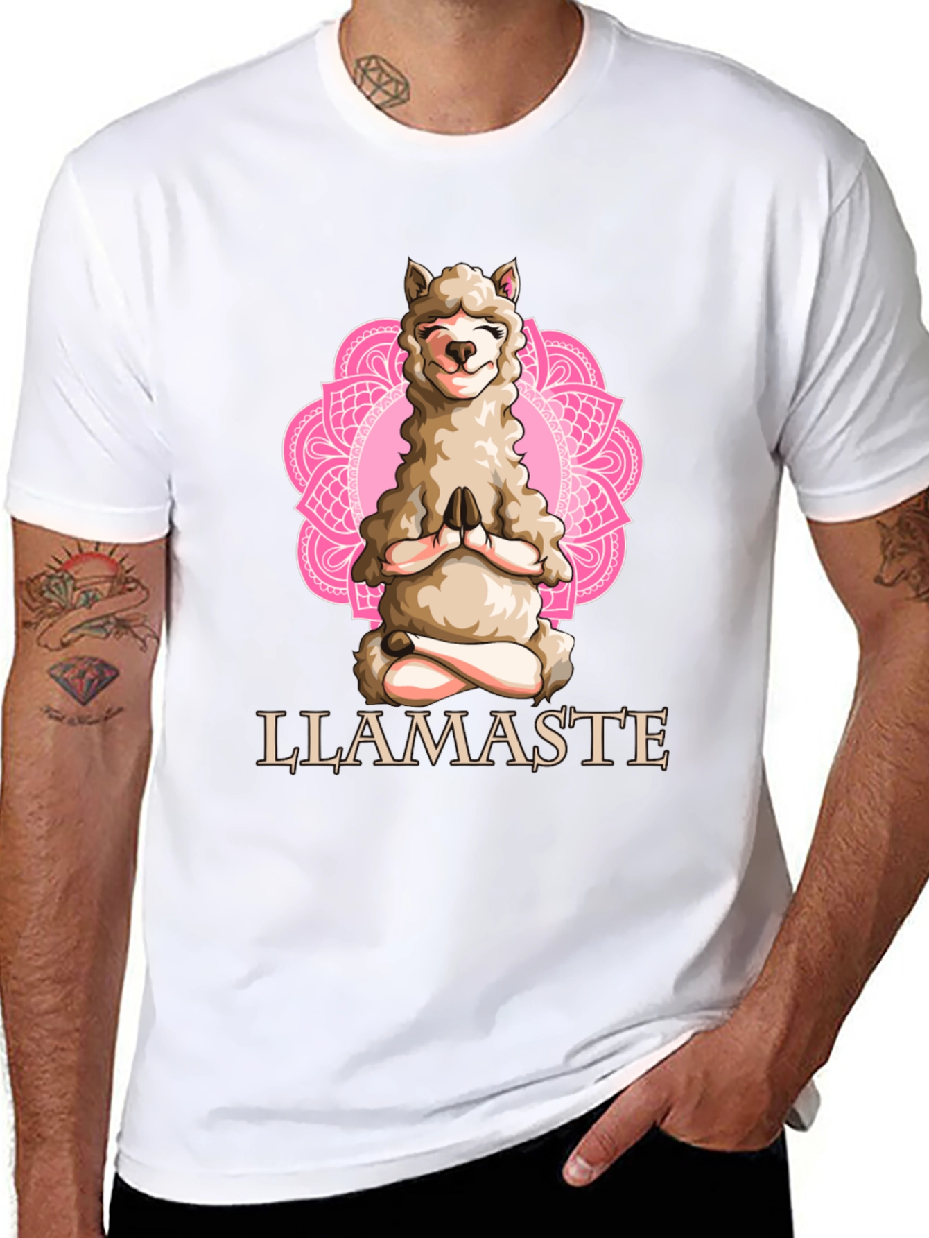 Llamaste Yoga T-Shirt - Meditating Llama Graphic Tee