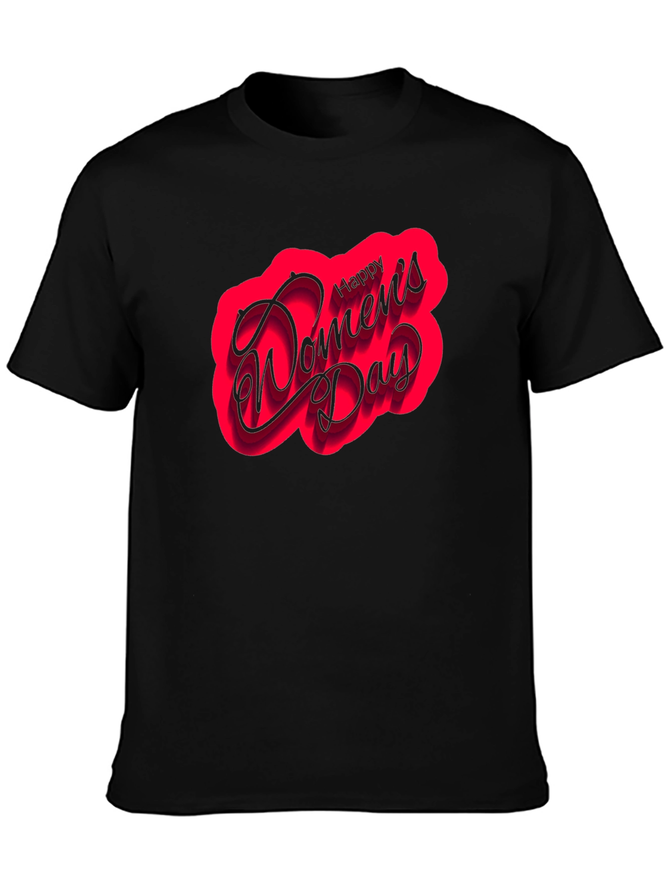 Happy Womens Day Black T-Shirt