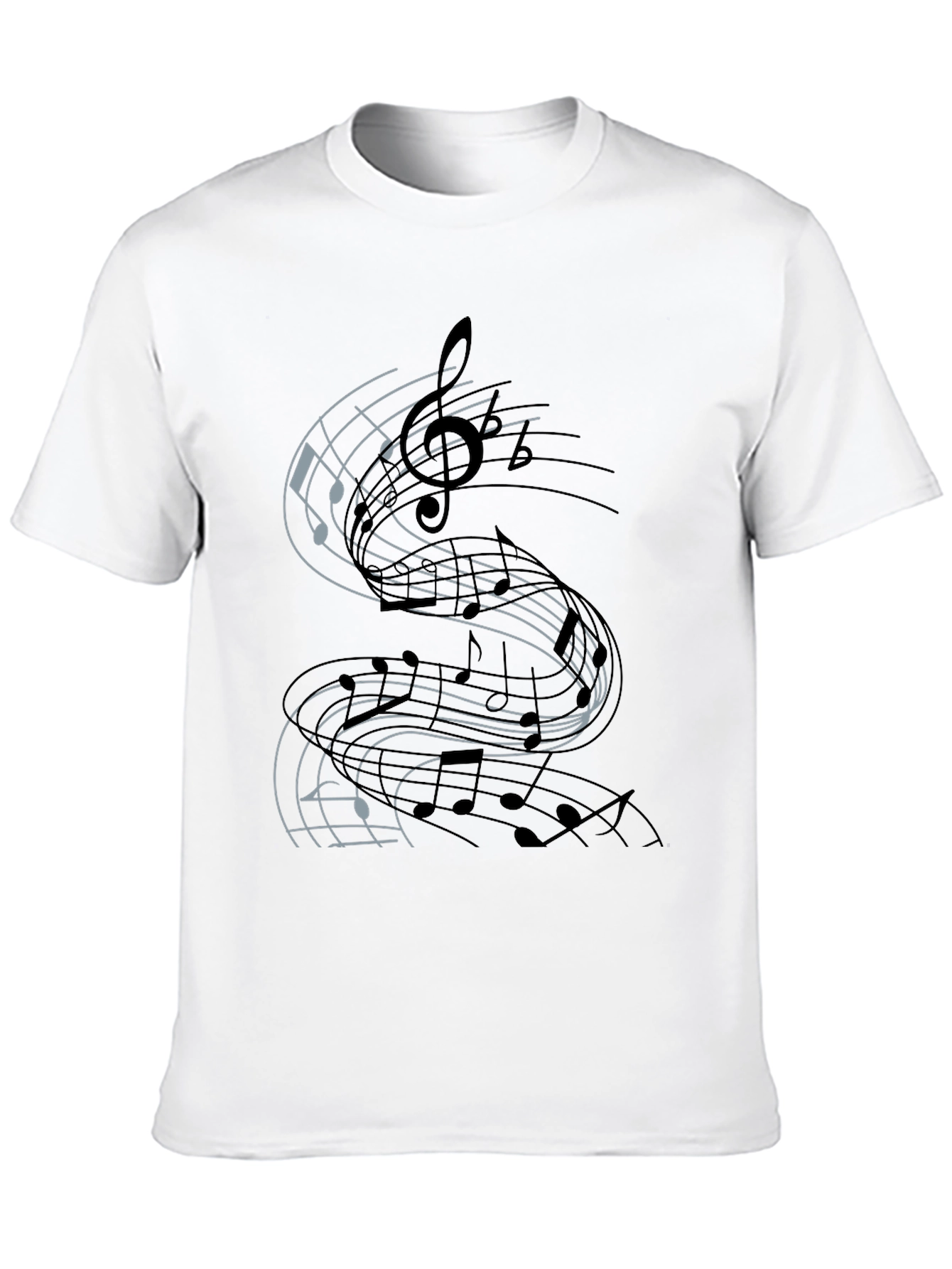 Musical Note Graphic Tee - Black Cotton T-Shirt
