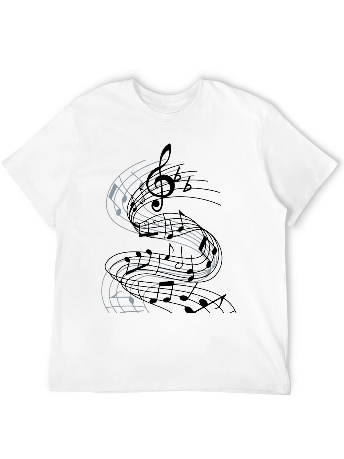 Musical Note Graphic Tee - Black Cotton T-Shirt
