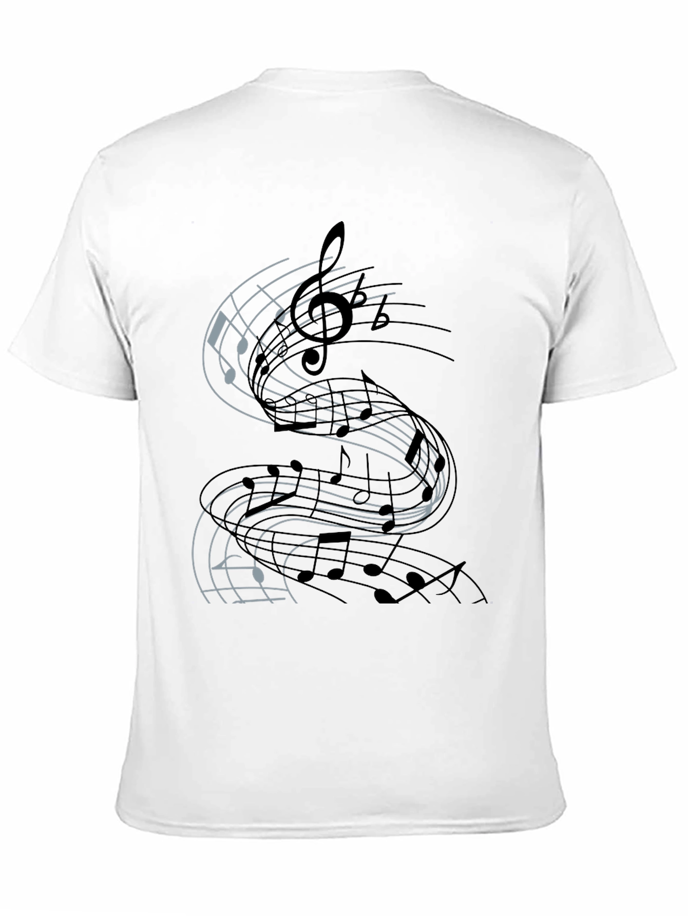 Musical Note Graphic Tee - Black Cotton T-Shirt