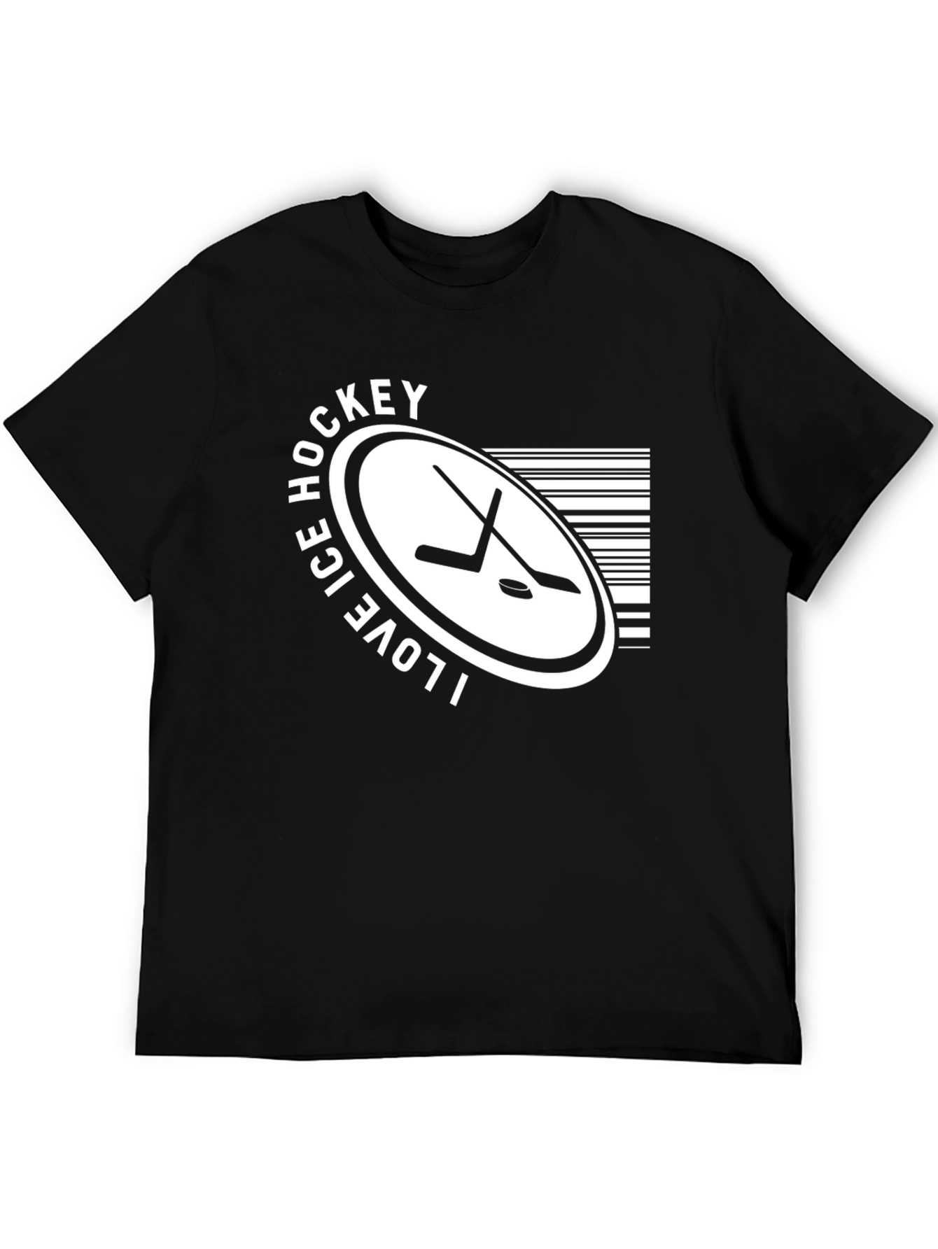 I Love Ice Hockey Black T-Shirt