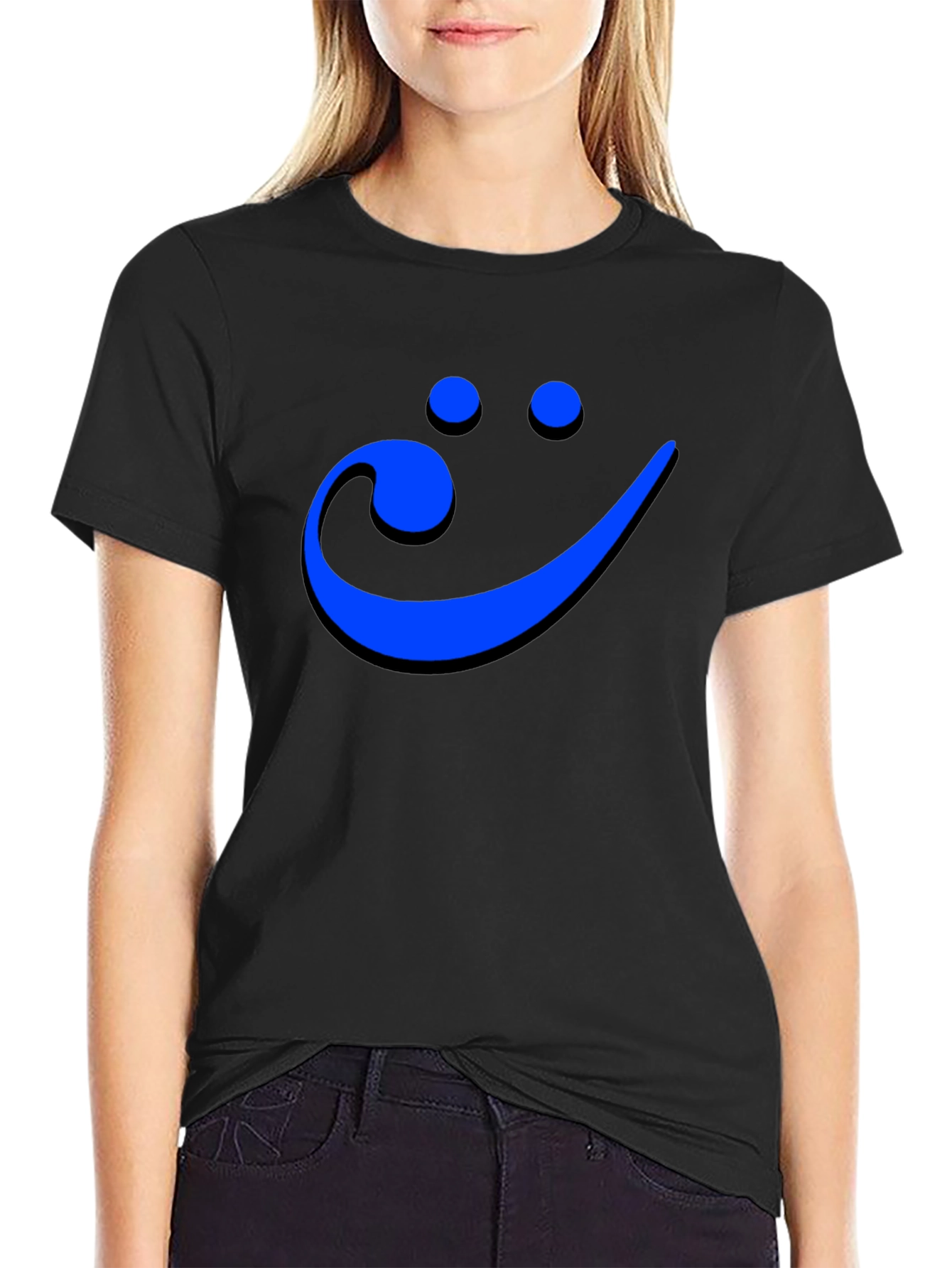 Smiley Face Musical Note Mens Graphic Tee