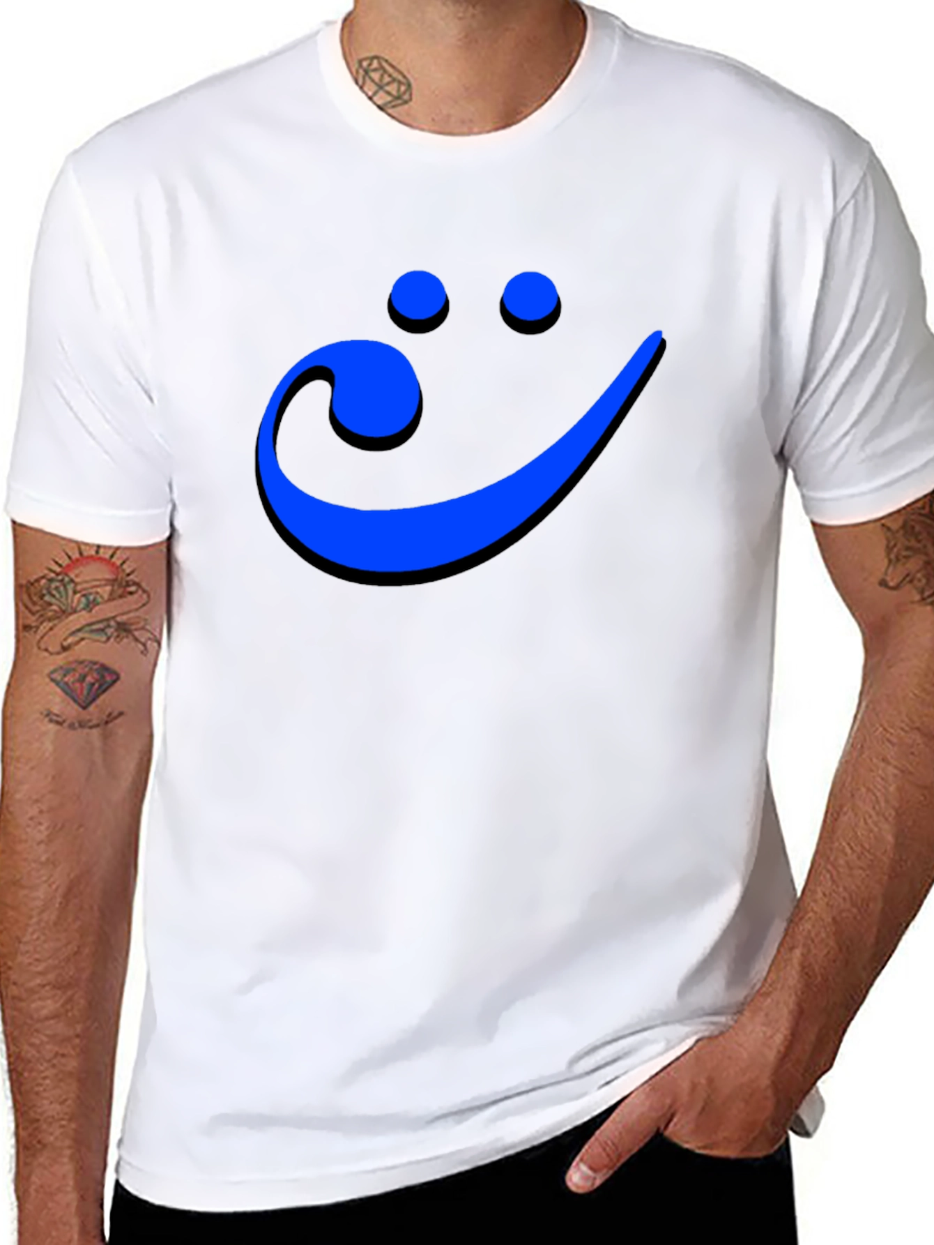 Smiley Face Musical Note Mens Graphic Tee