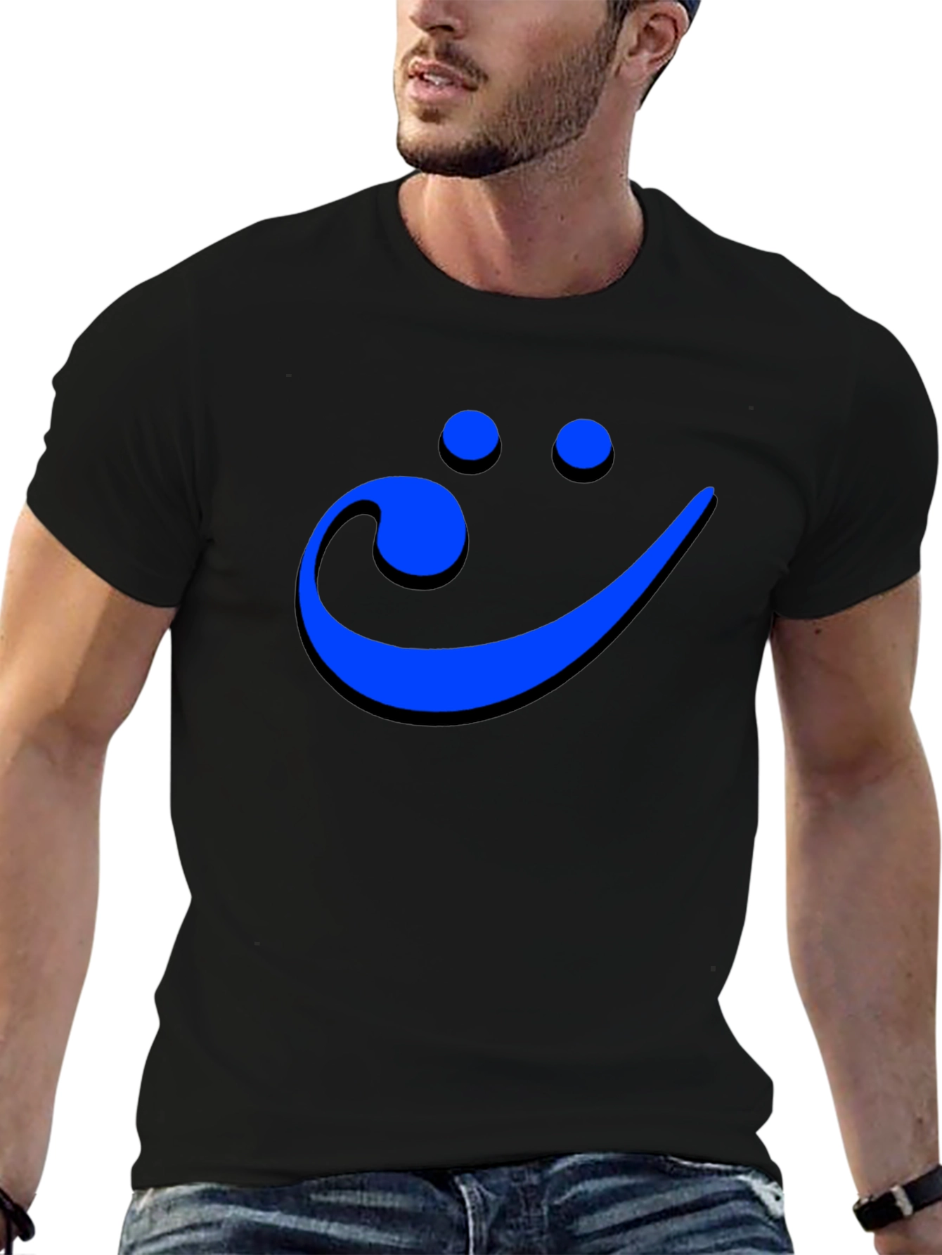 Smiley Face Musical Note Mens Graphic Tee