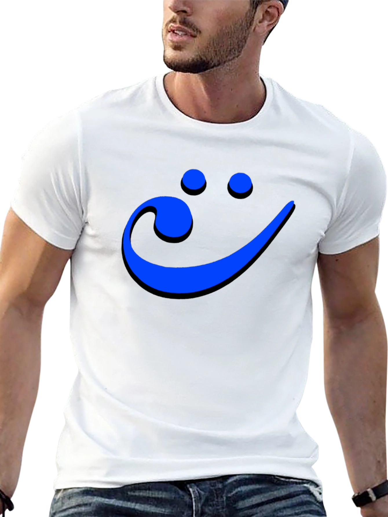 Smiley Face Musical Note Mens Graphic Tee