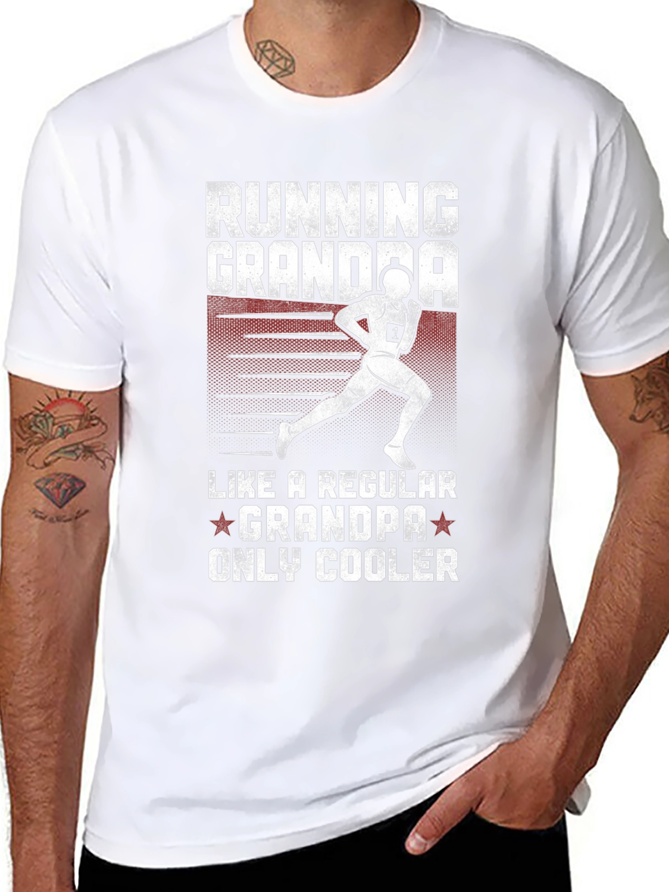 Running Grandpa T-Shirt - Cool Grandfather Gift