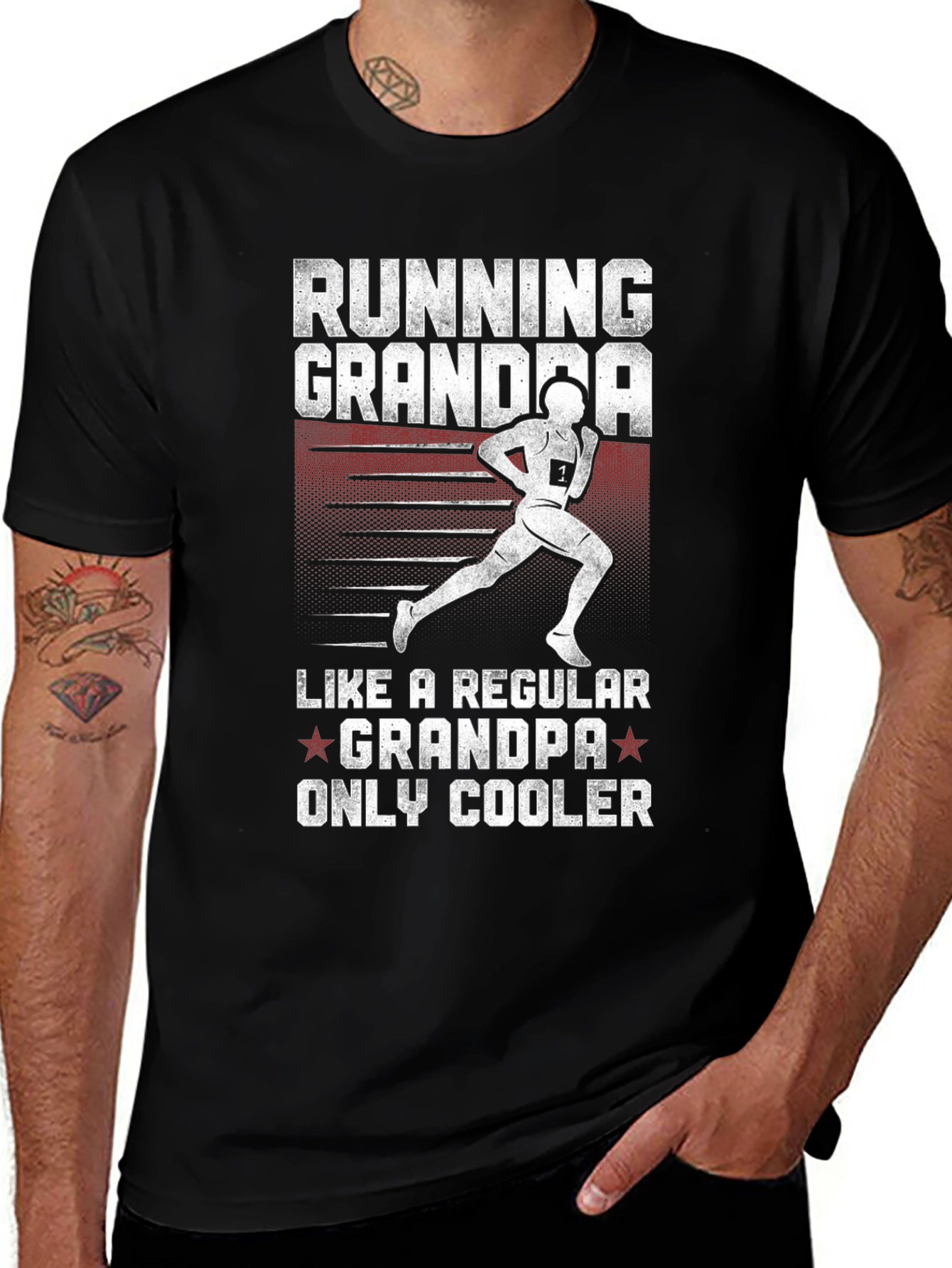 Running Grandpa T-Shirt - Cool Grandfather Gift