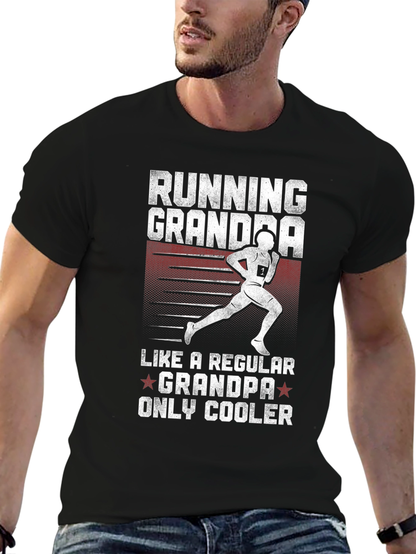 Running Grandpa T-Shirt - Cool Grandfather Gift
