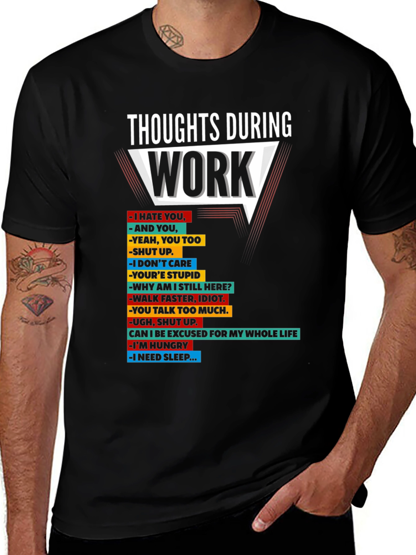 Thoughts During Work T-Shirt Funny Sarcastic Tee