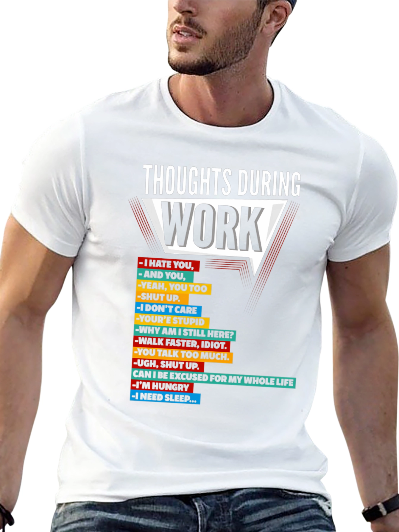 Thoughts During Work T-Shirt Funny Sarcastic Tee