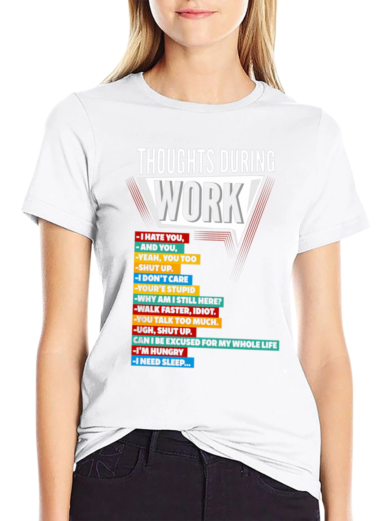 Thoughts During Work T-Shirt Funny Sarcastic Tee