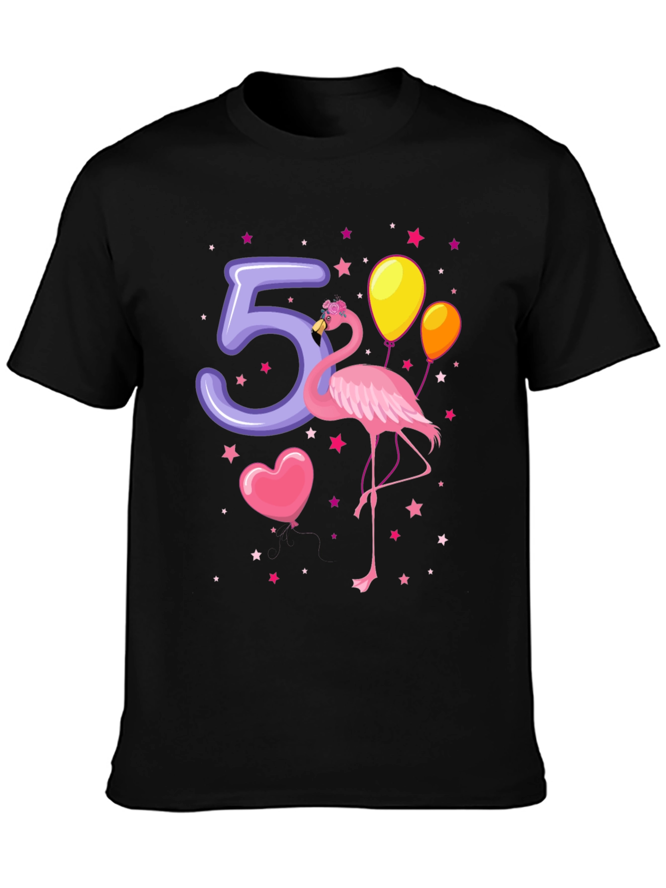 Fifth Birthday Flamingo T-Shirt