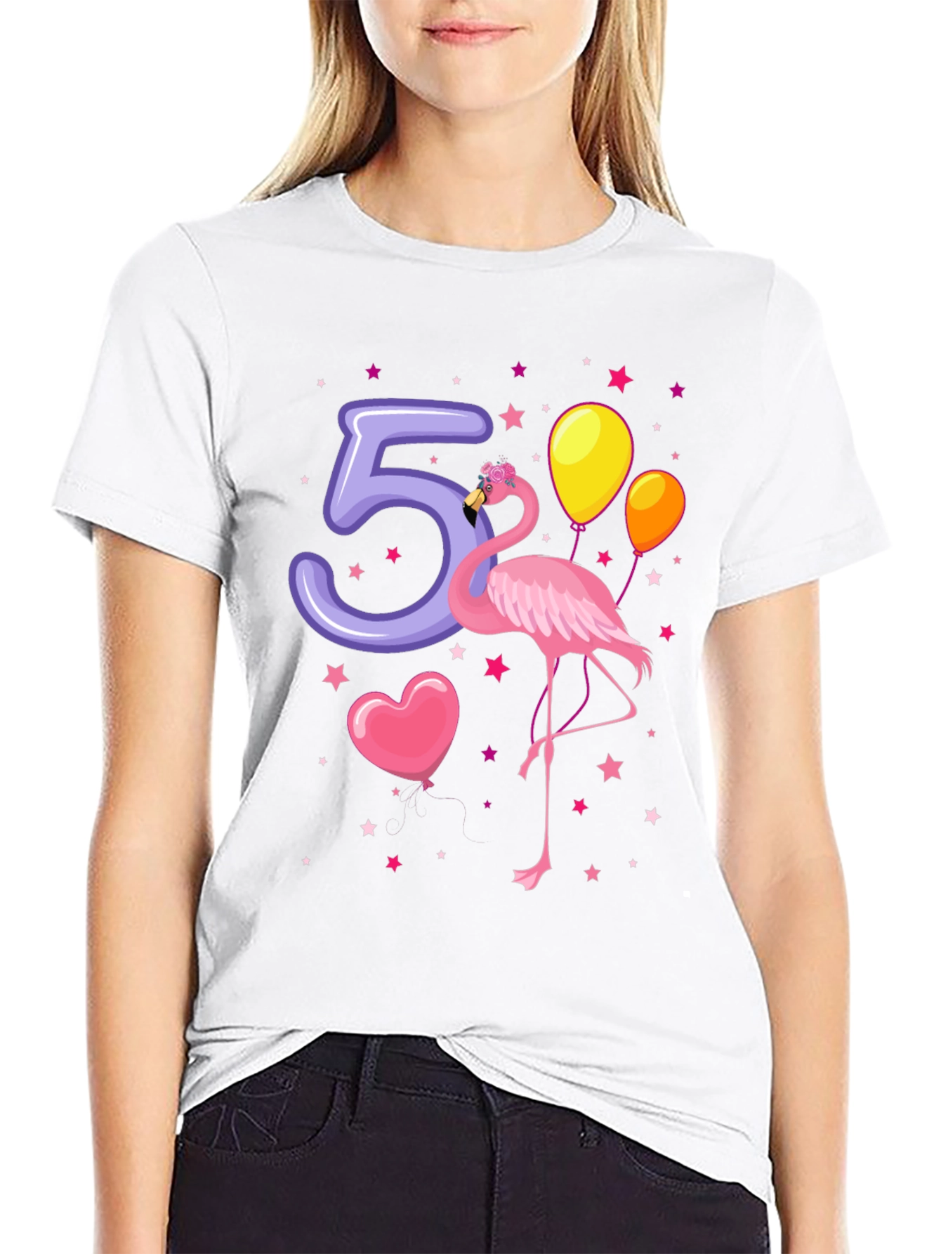 Fifth Birthday Flamingo T-Shirt