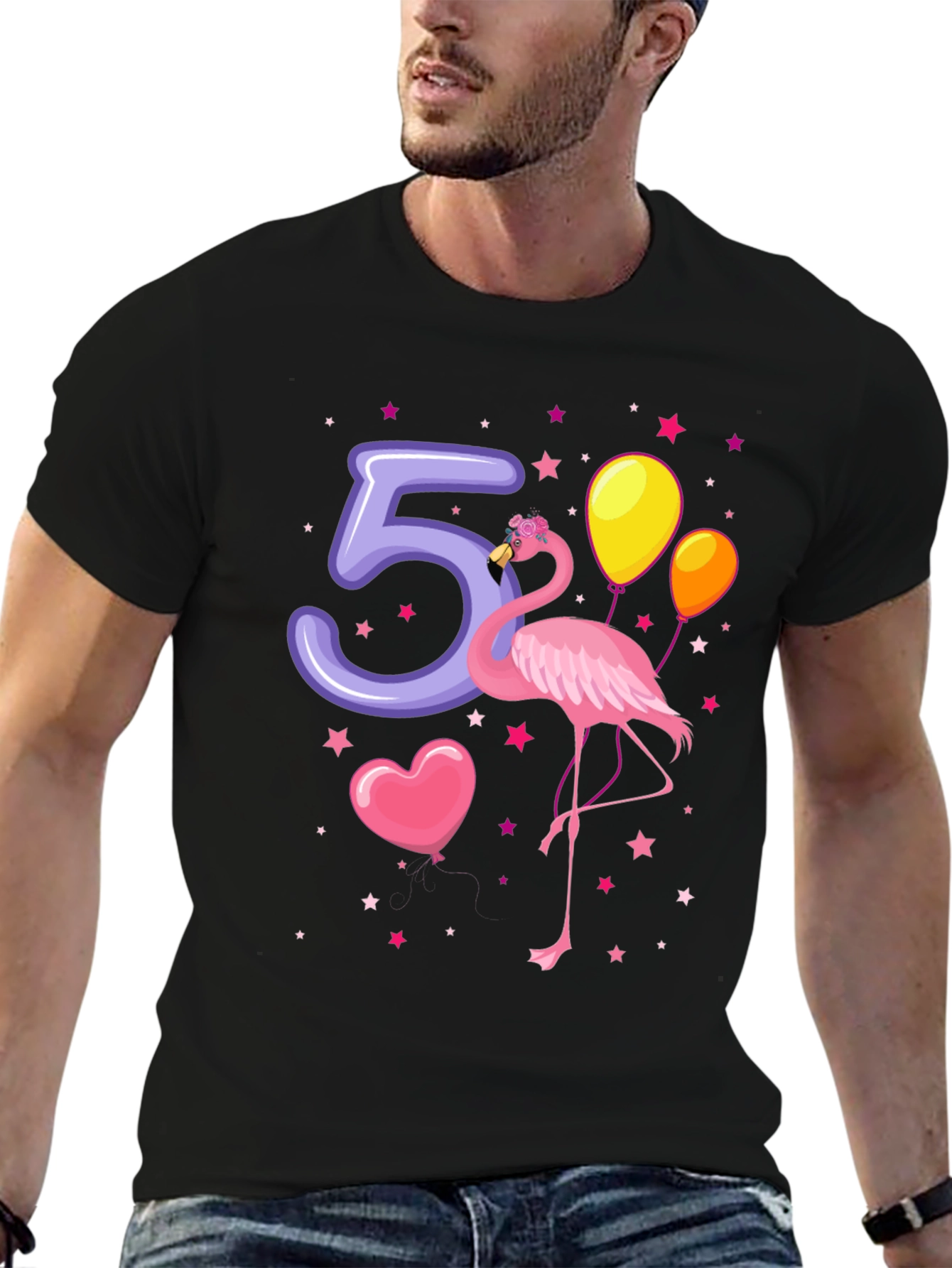 Fifth Birthday Flamingo T-Shirt