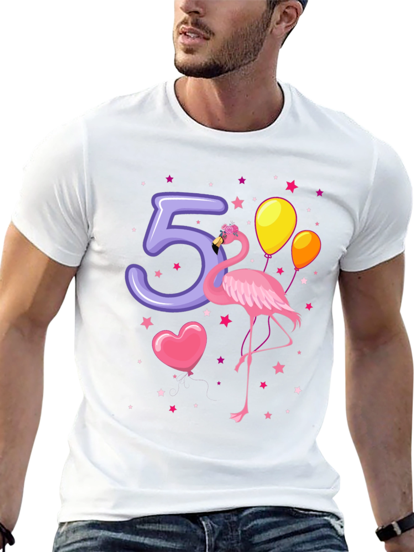 Fifth Birthday Flamingo T-Shirt