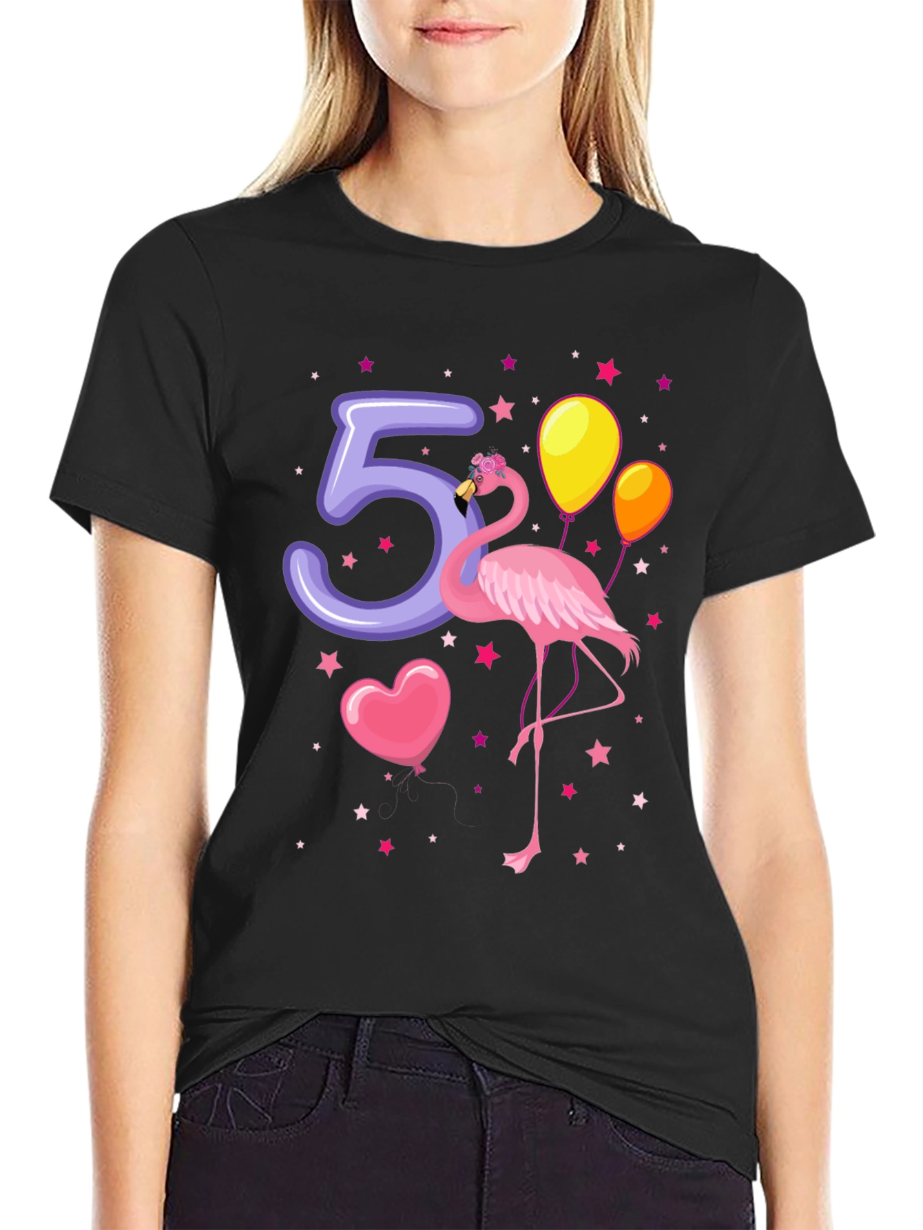 Fifth Birthday Flamingo T-Shirt