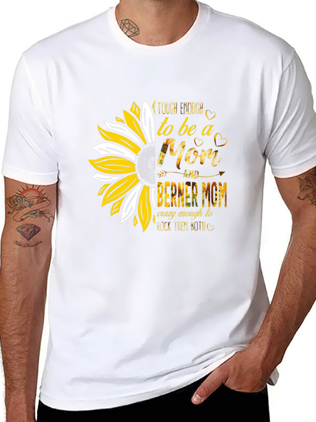 Tough Mom Sunflower Graphic T-Shirt