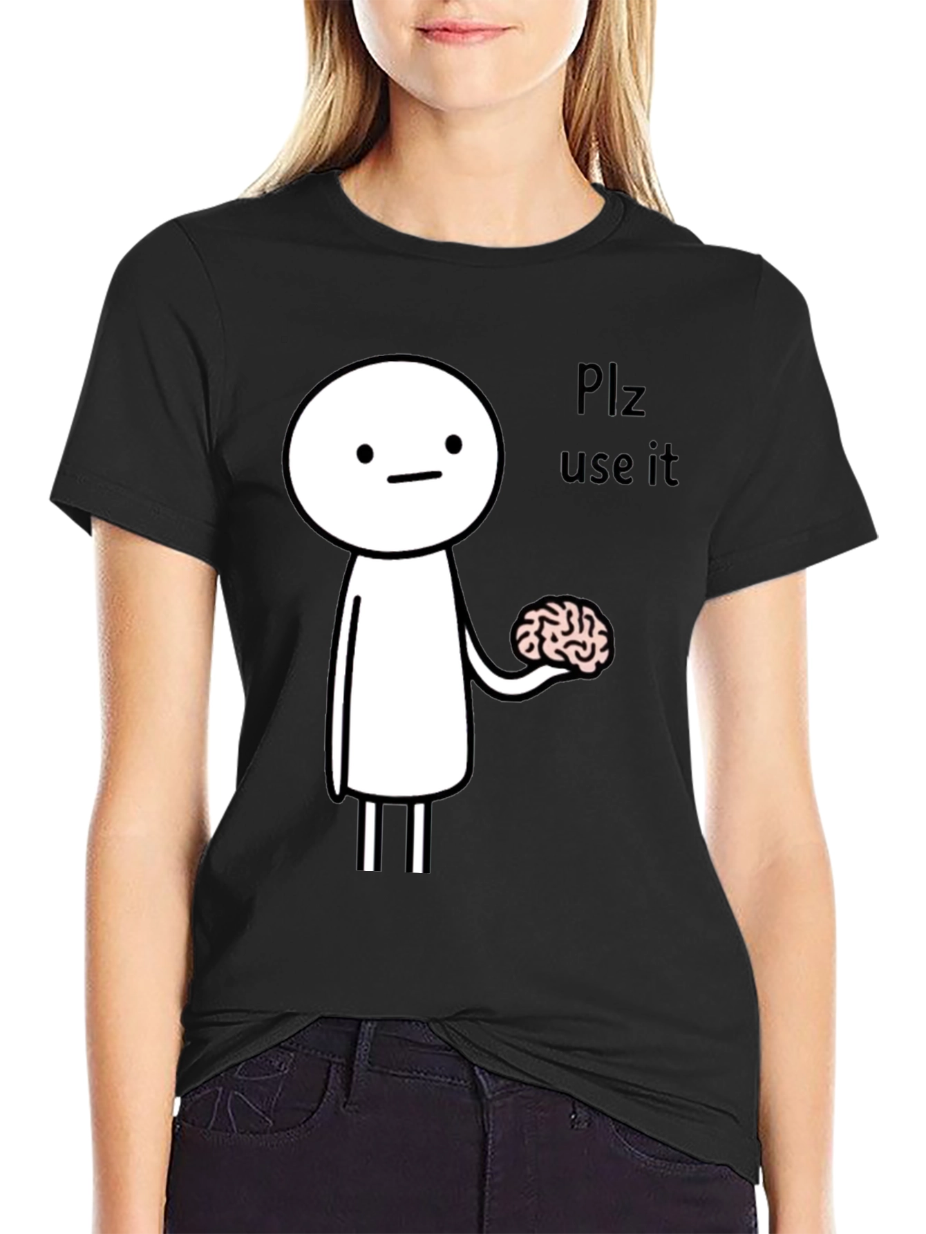 Use Your Brain Funny Graphic Tee - Black