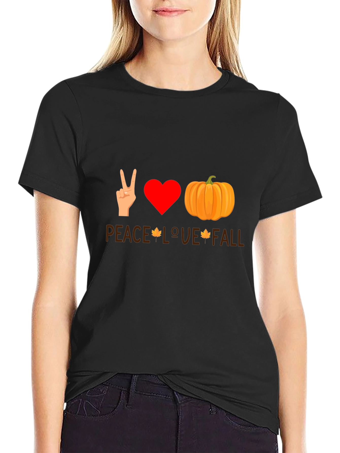 Peace Love Fall T-Shirt - Autumn Themed Tee