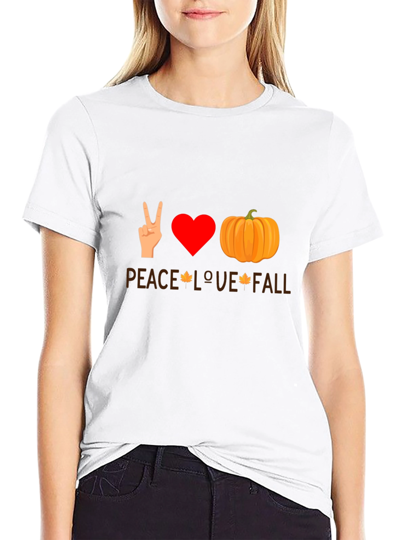 Peace Love Fall T-Shirt - Autumn Themed Tee