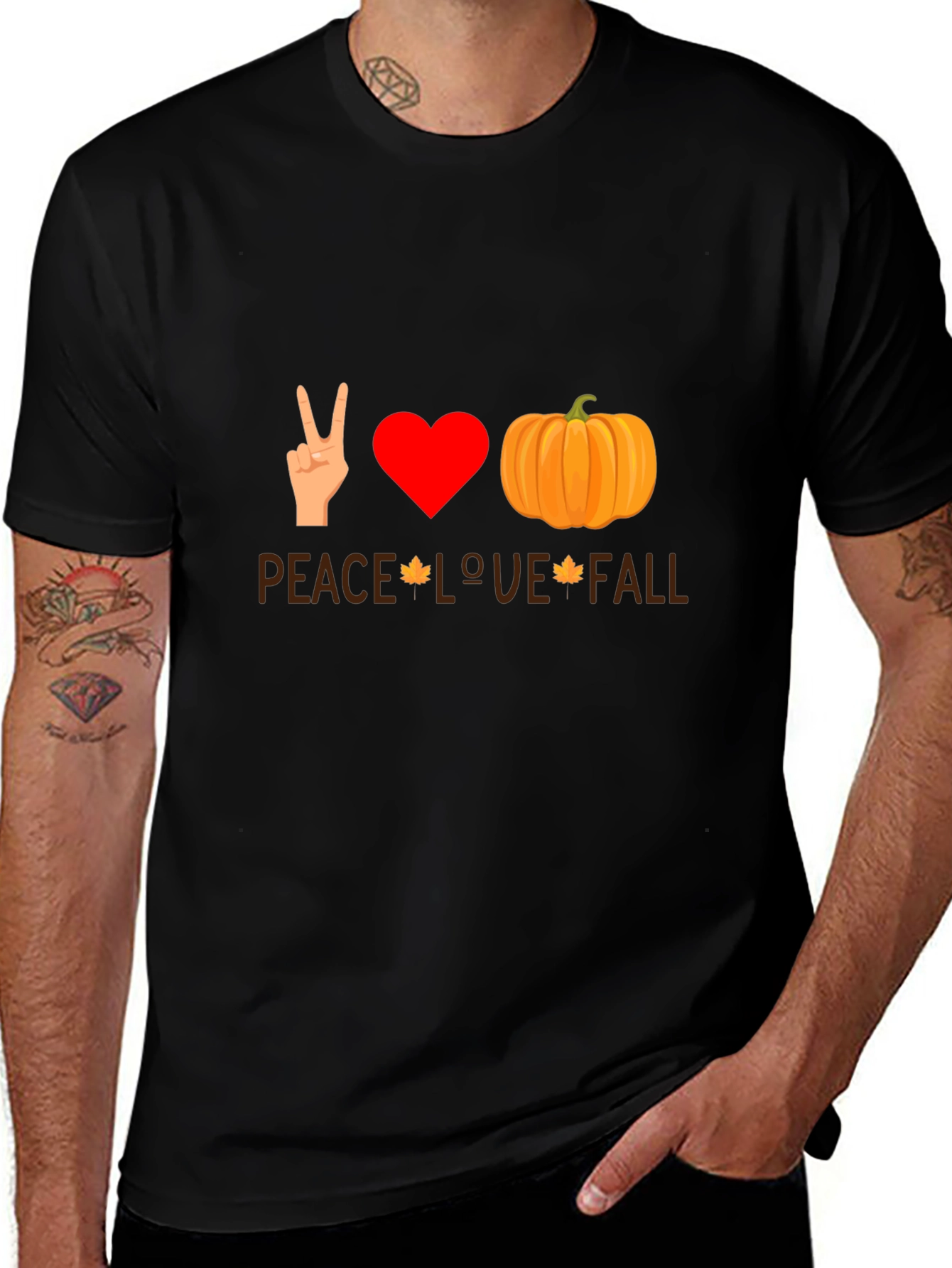 Peace Love Fall T-Shirt - Autumn Themed Tee