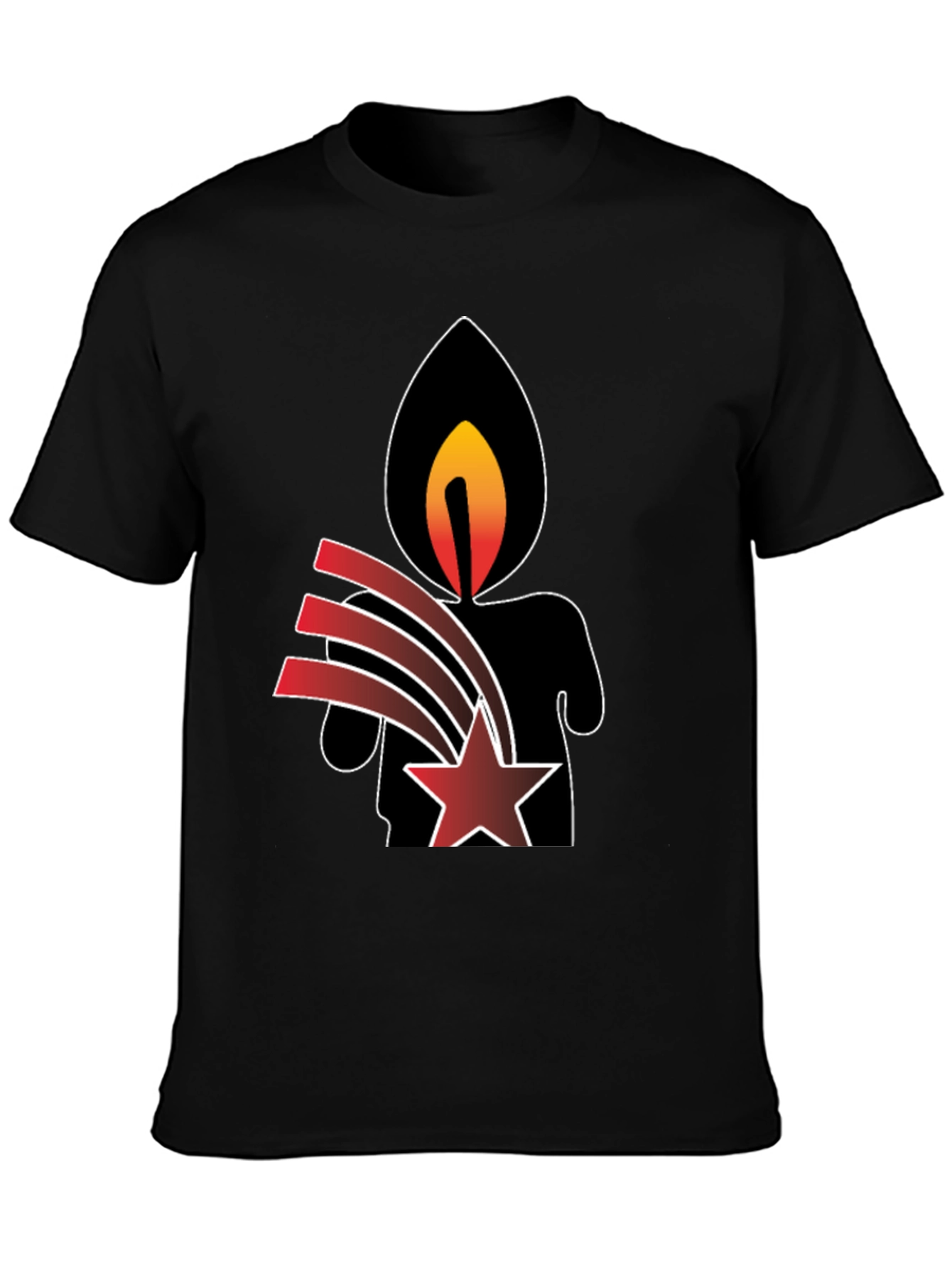 Candle & Star Graphic Print T-Shirt