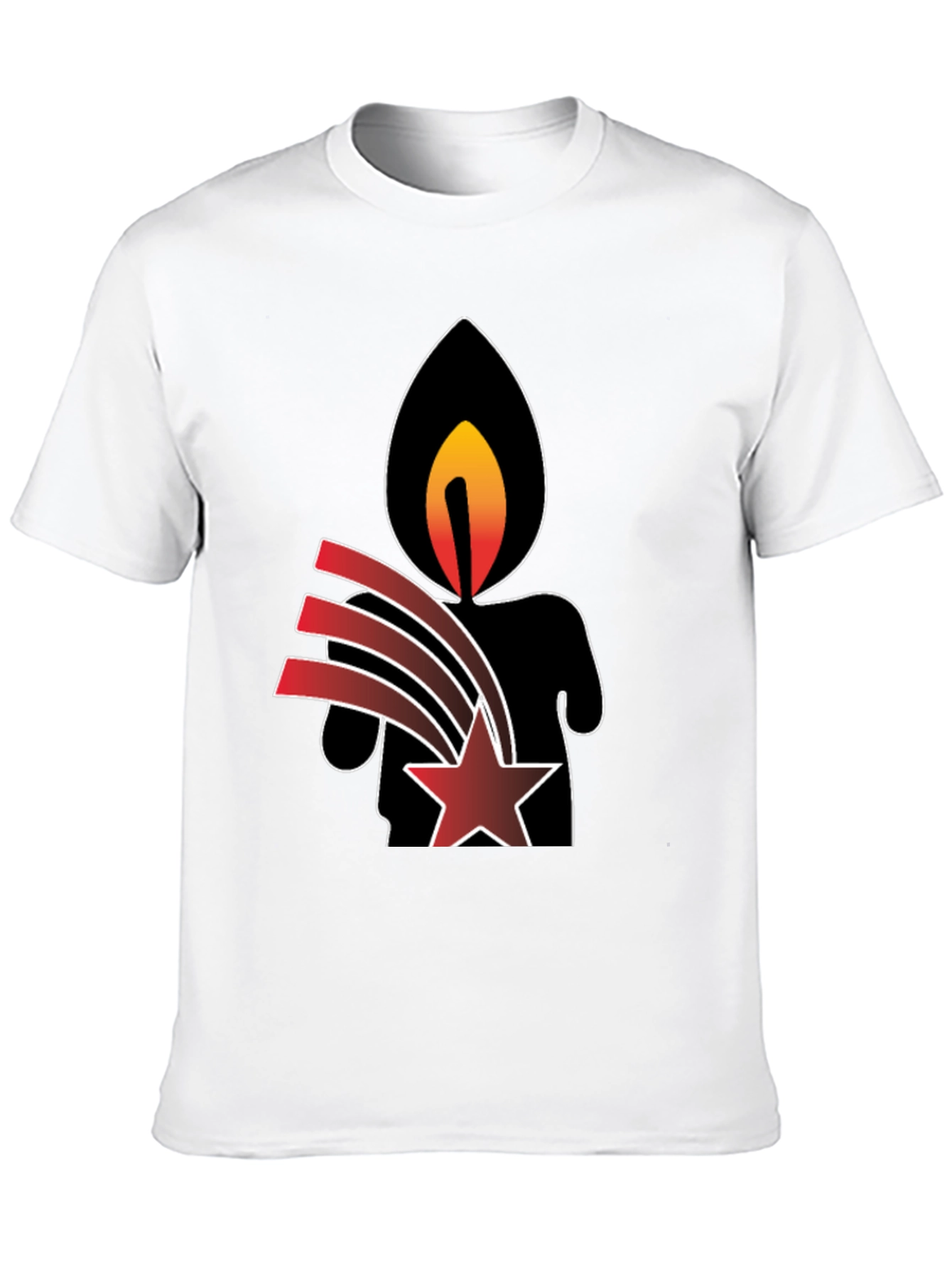 Candle & Star Graphic Print T-Shirt