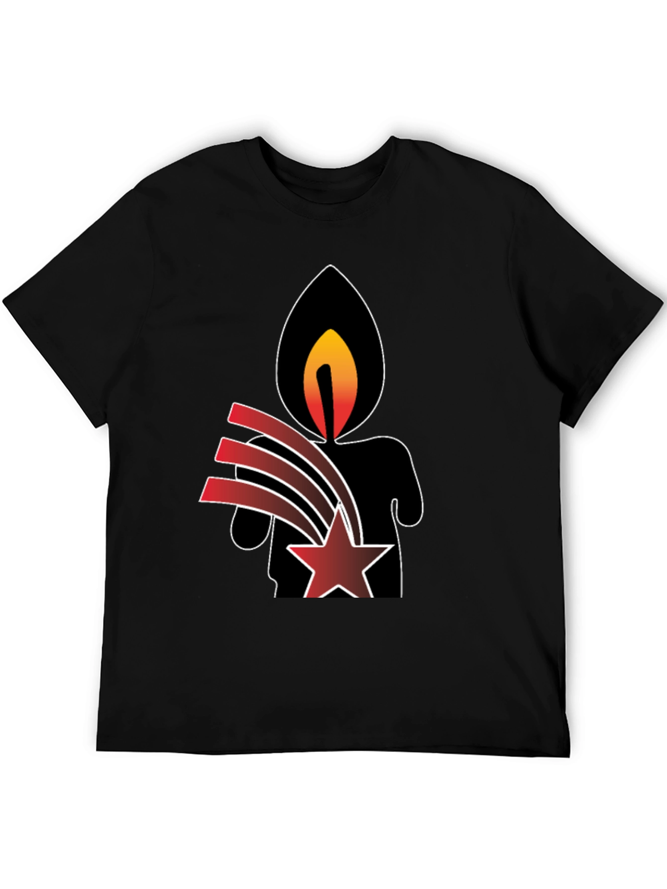 Candle & Star Graphic Print T-Shirt