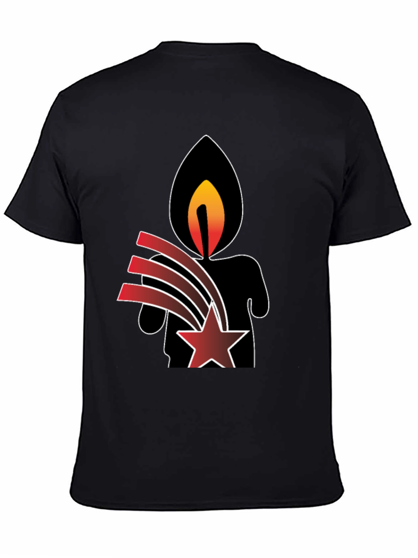 Candle & Star Graphic Print T-Shirt