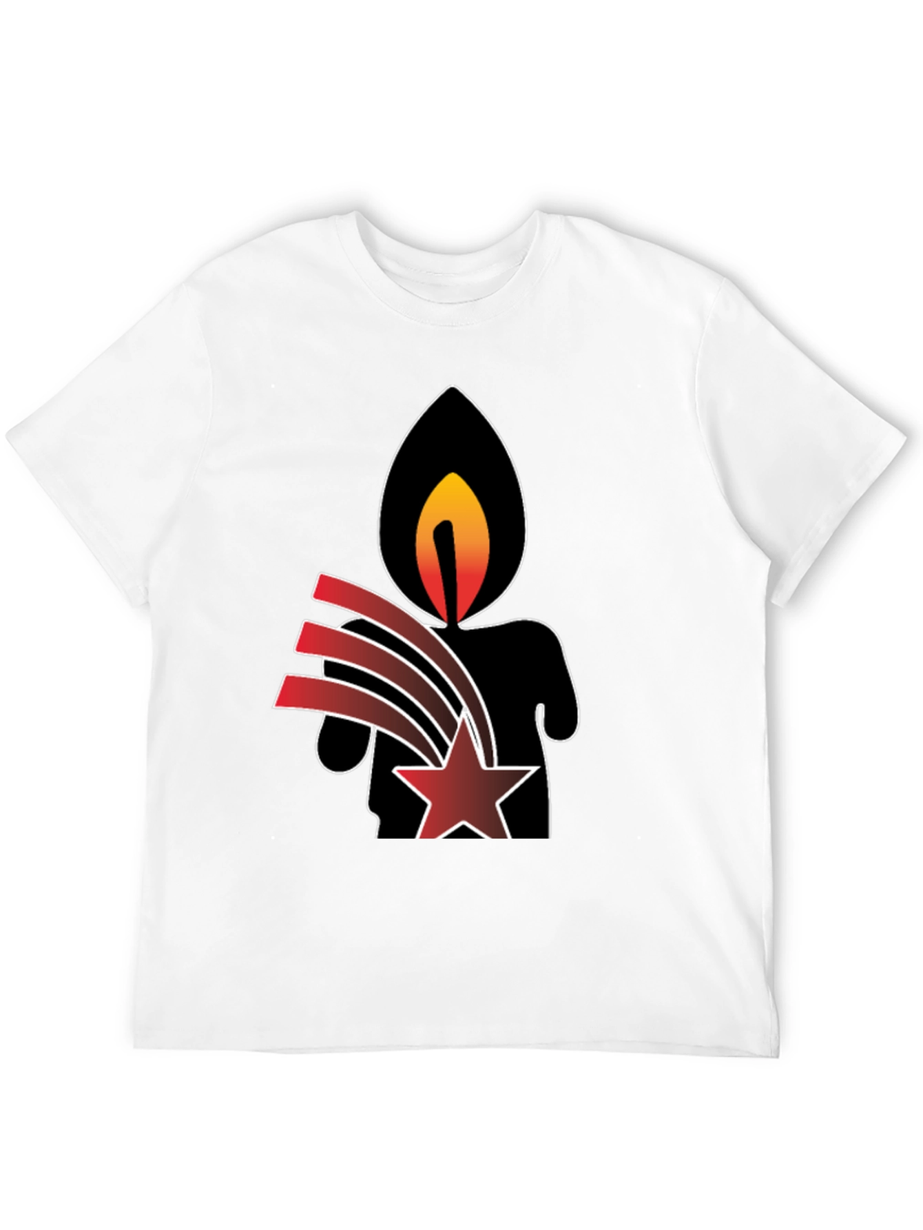 Candle & Star Graphic Print T-Shirt