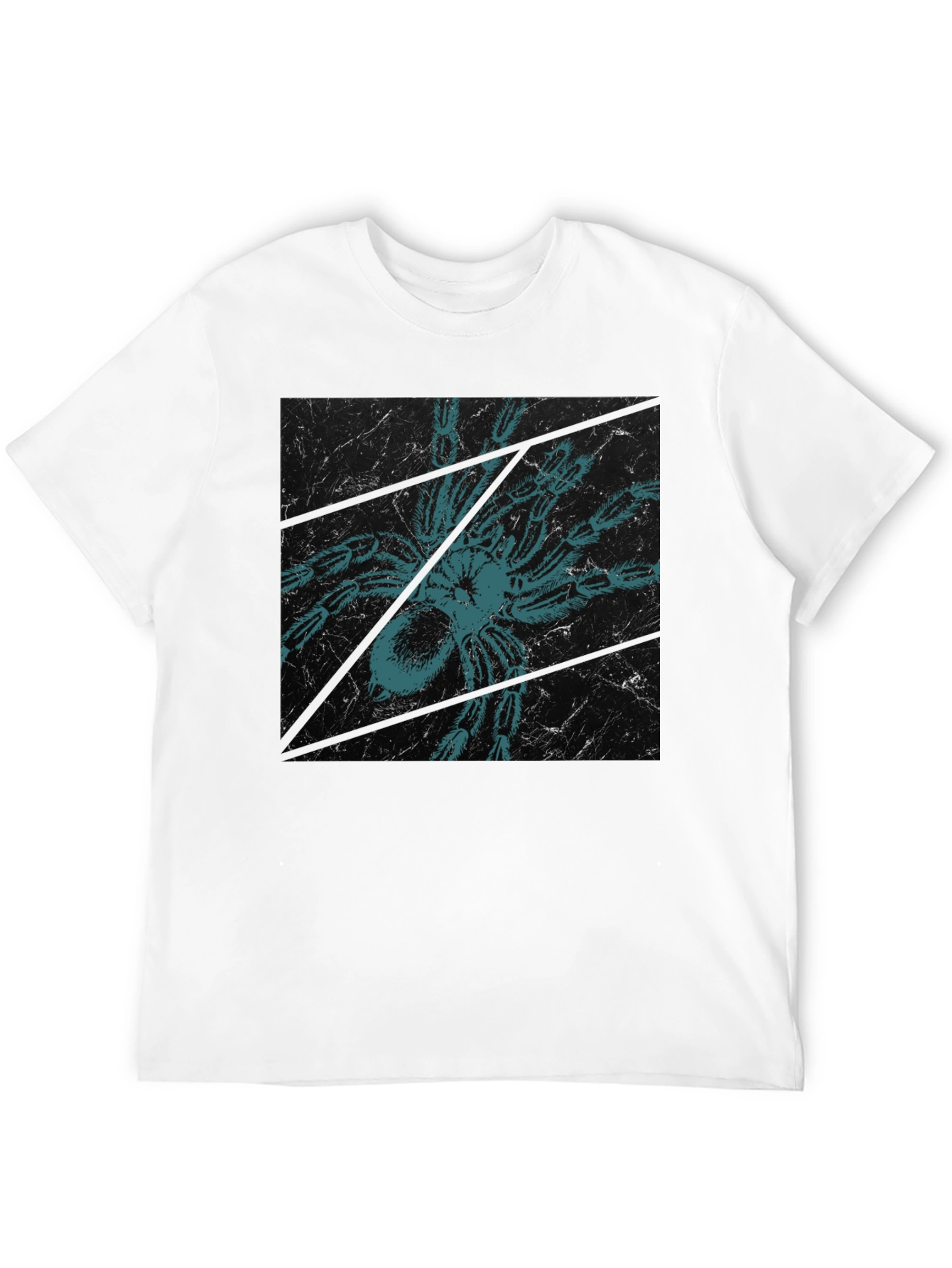 Creepy Spider Tee - Graphic Print Black T-Shirt
