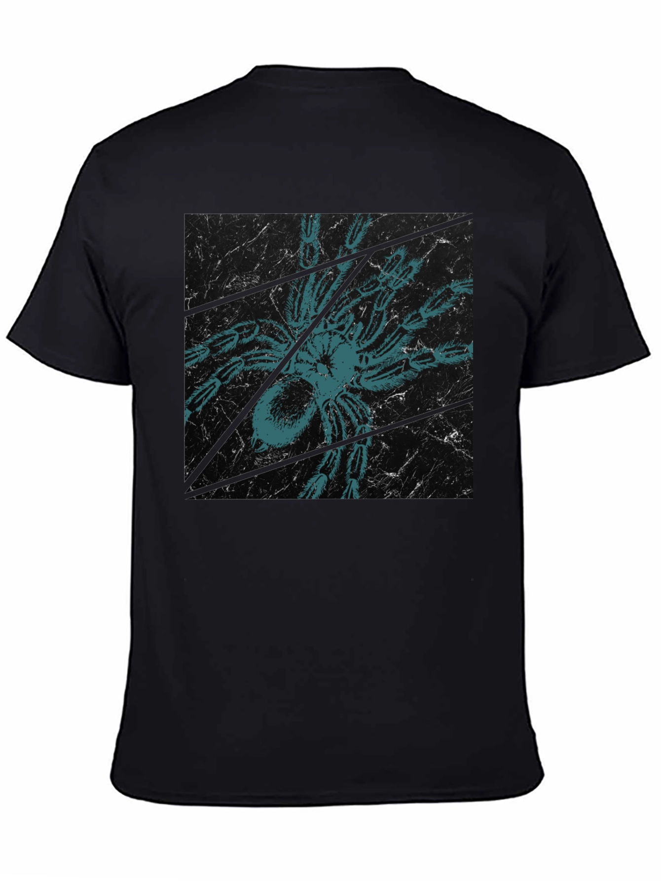 Creepy Spider Tee - Graphic Print Black T-Shirt
