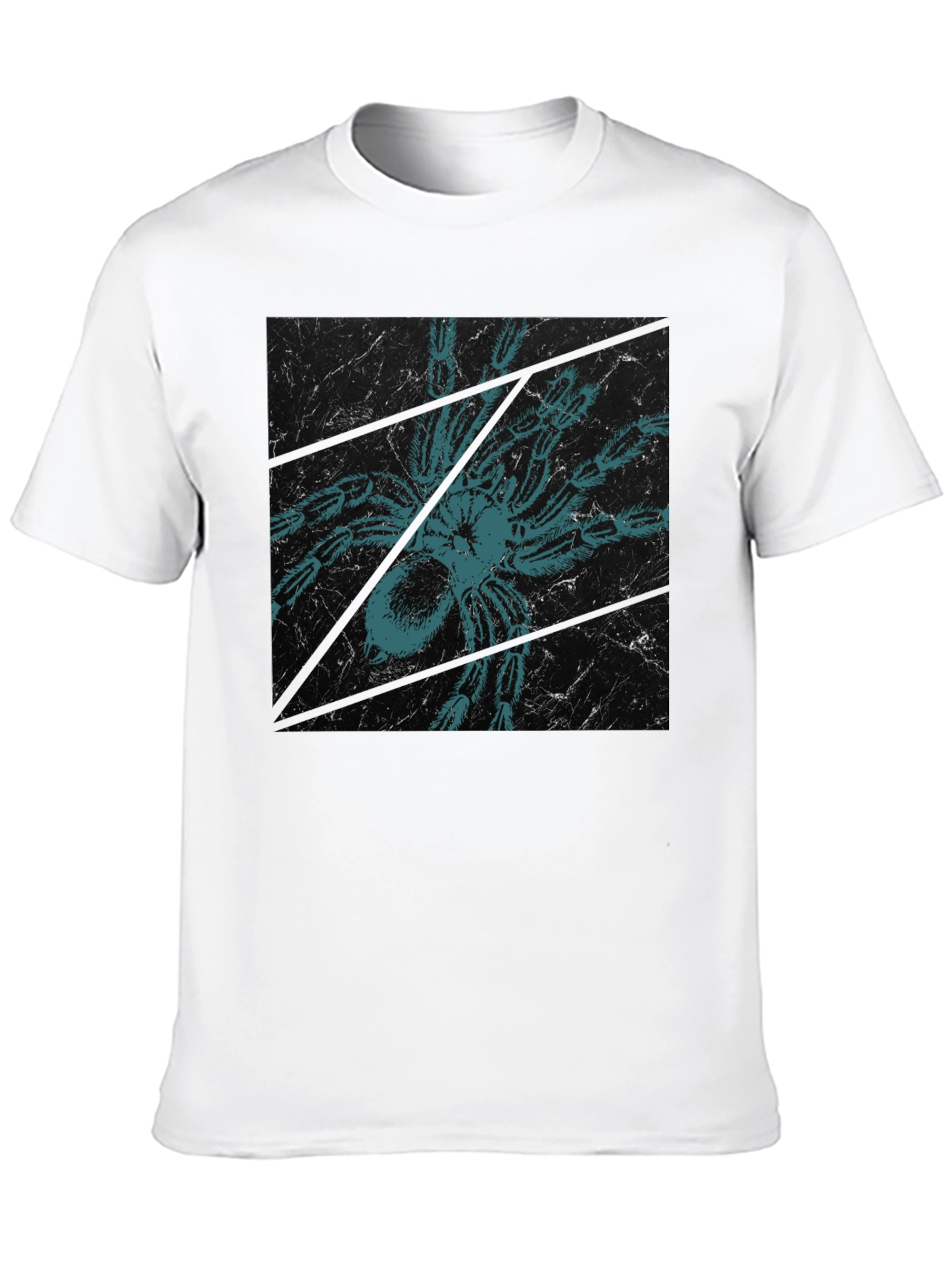 Creepy Spider Tee - Graphic Print Black T-Shirt