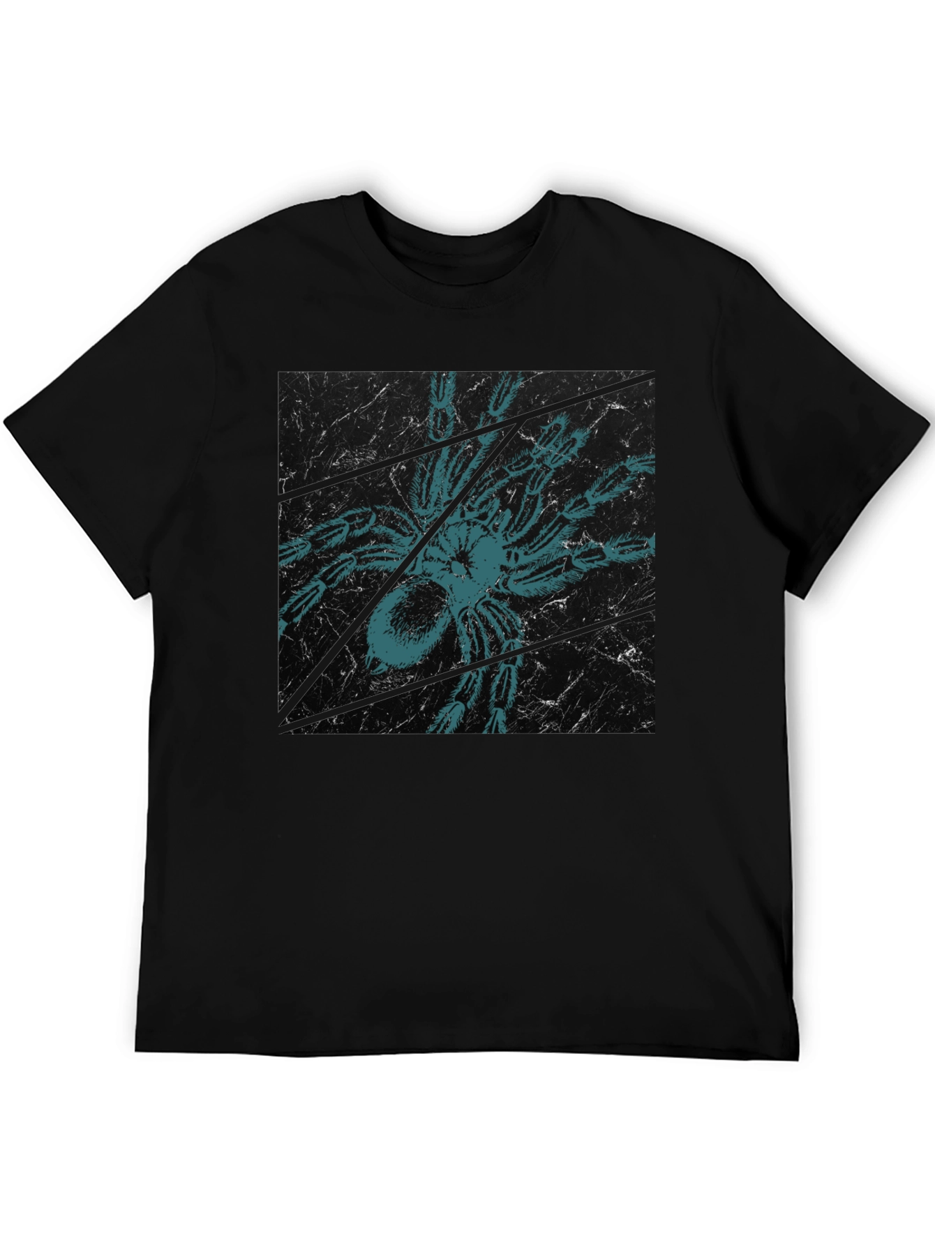 Creepy Spider Tee - Graphic Print Black T-Shirt