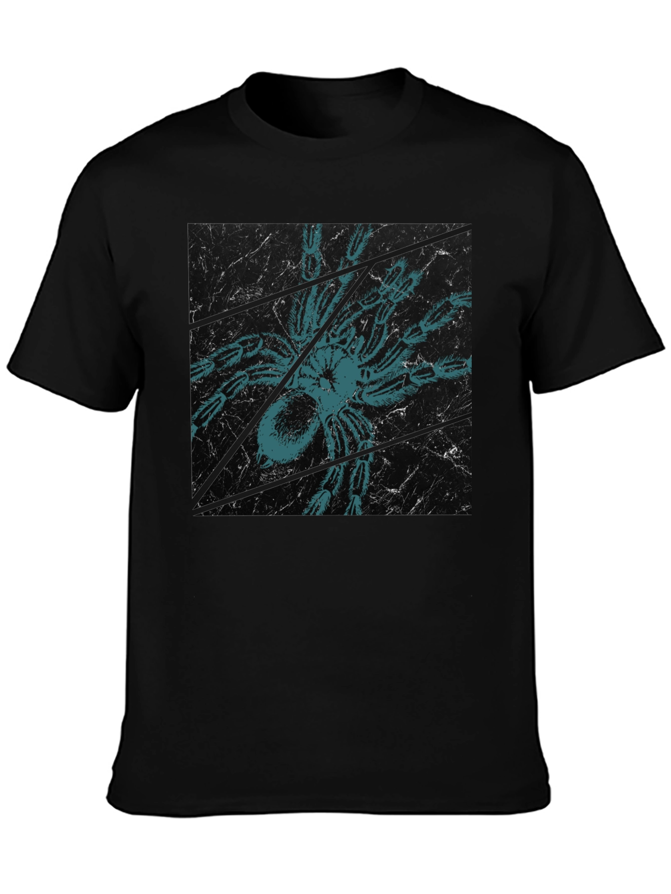 Creepy Spider Tee - Graphic Print Black T-Shirt