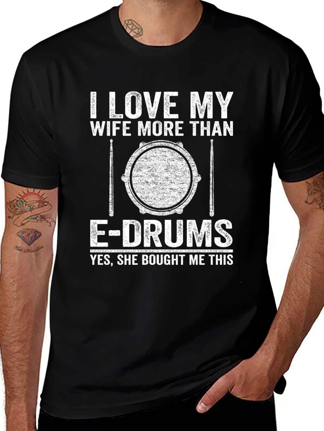 I Love My Wife More Than E-Drums T-Shirt